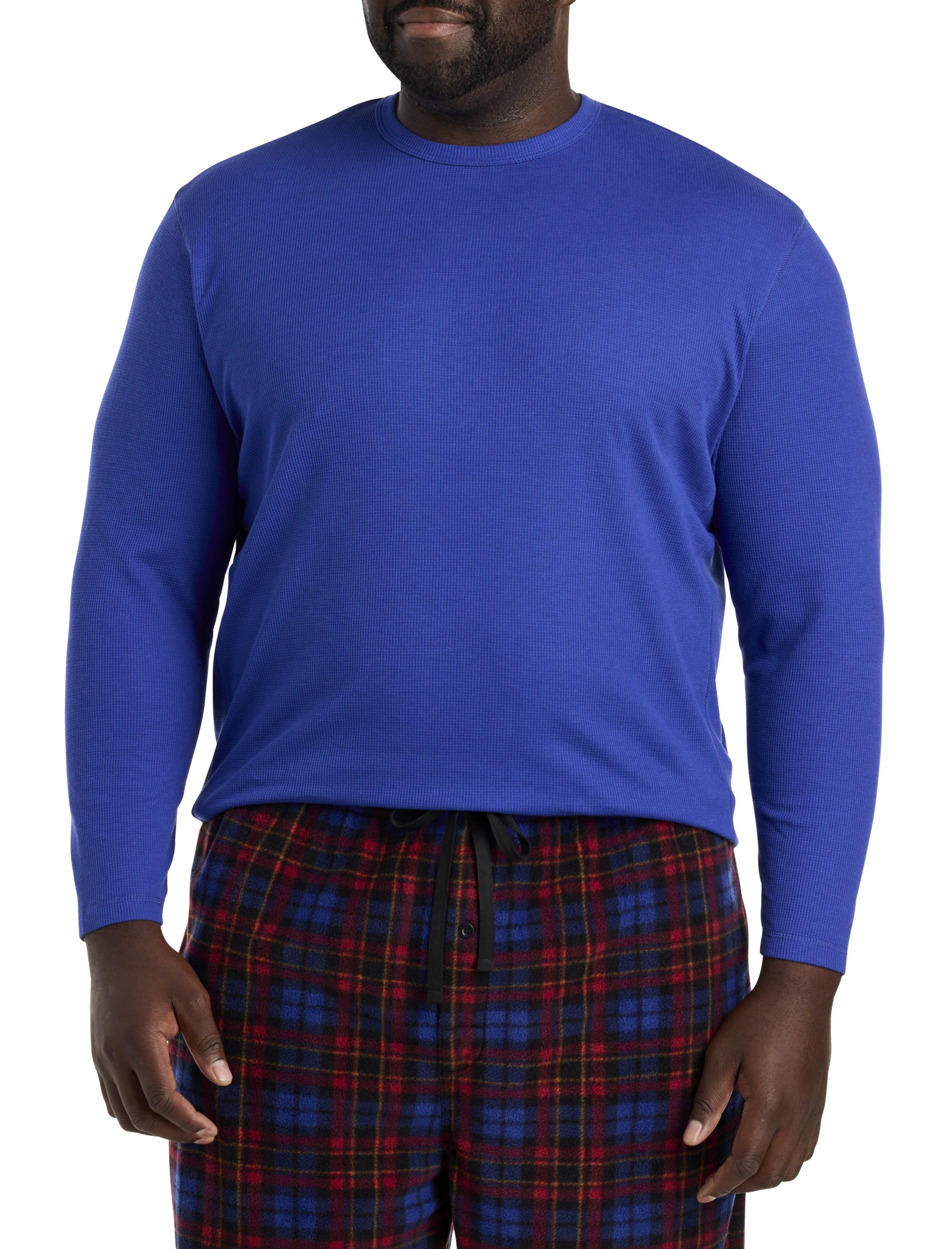 Long-Sleeve Waffle-Knit Crewneck Tee - thumbnail 5