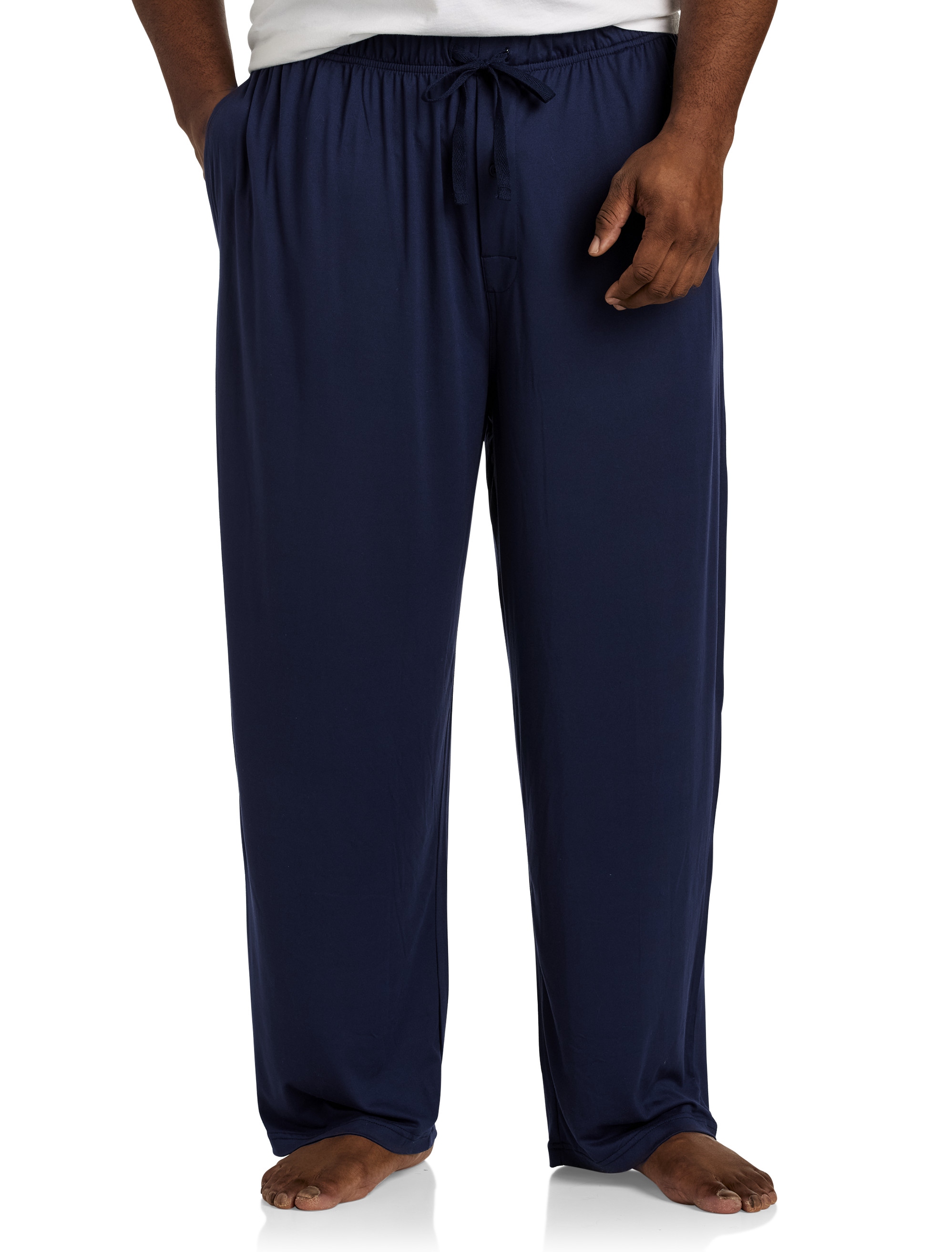 Tru Fit Mens Lounge Pants with Pockets Fly Cotton Soft Knit PJs, Size Small