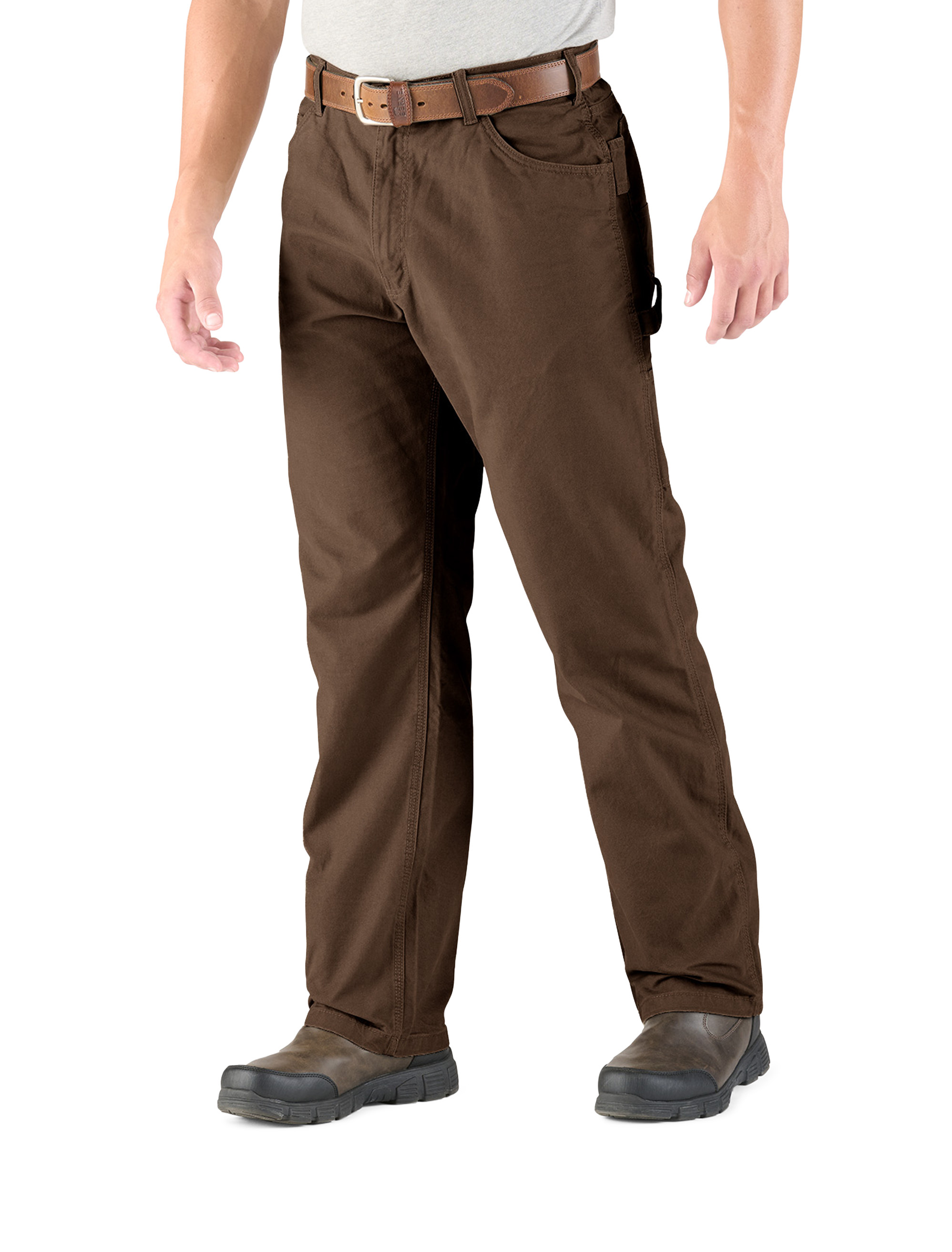 Men's Relaxed Fit Brown Jeans | DXL
