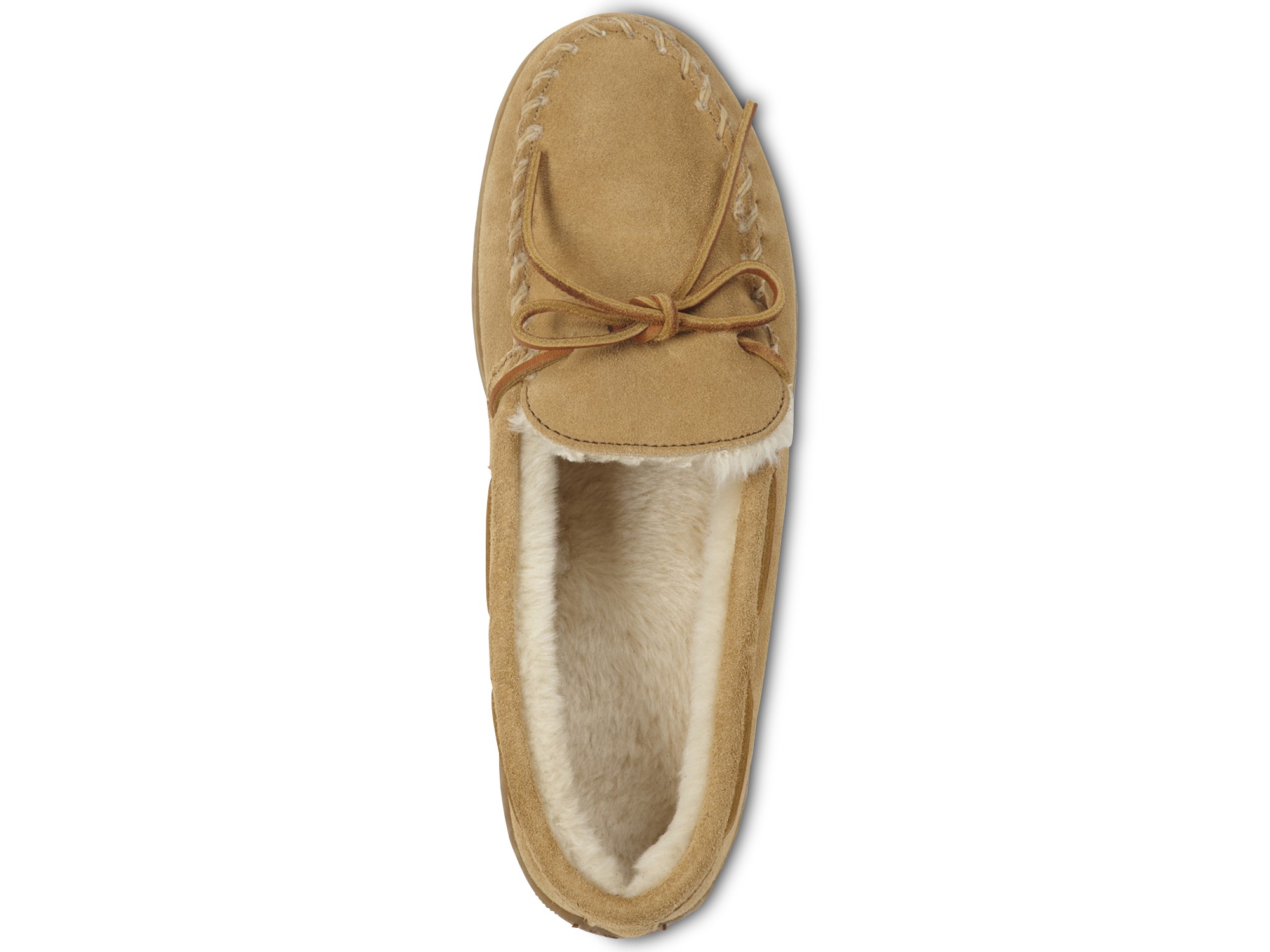 Pile-Lined Suede Moccasin Slippers - thumbnail 2