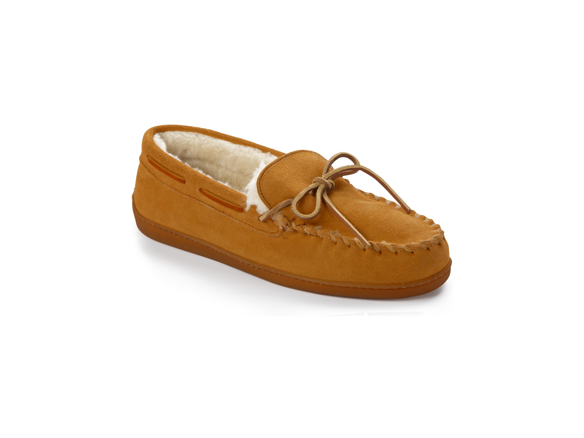 Pile-Lined Suede Moccasin Slippers - thumbnail 4