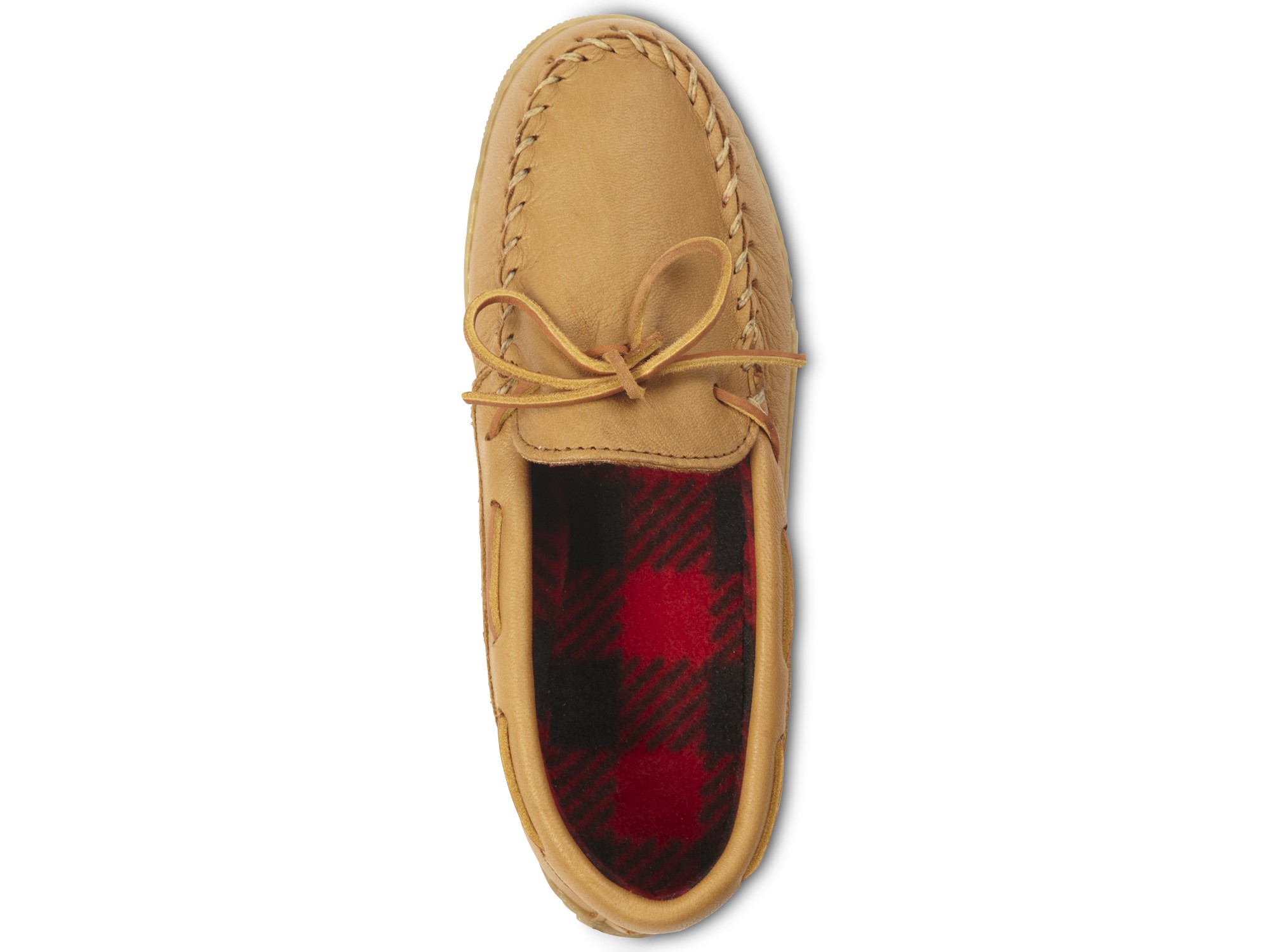 Fleece-Lined Moosehide Moccasin Slippers - thumbnail 2