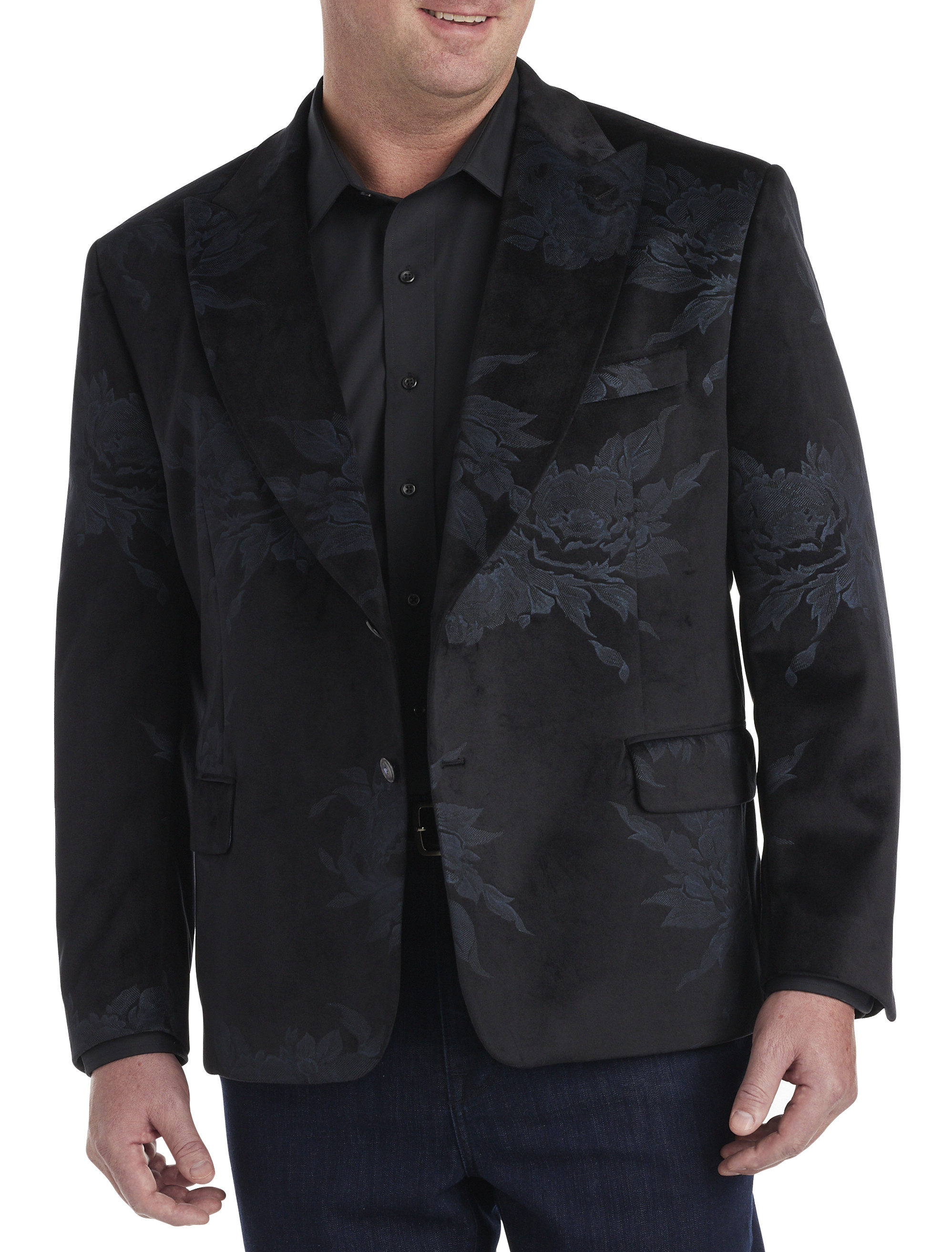 Big + Tall | Tallia Velvet Floral Sport Coat | DXL