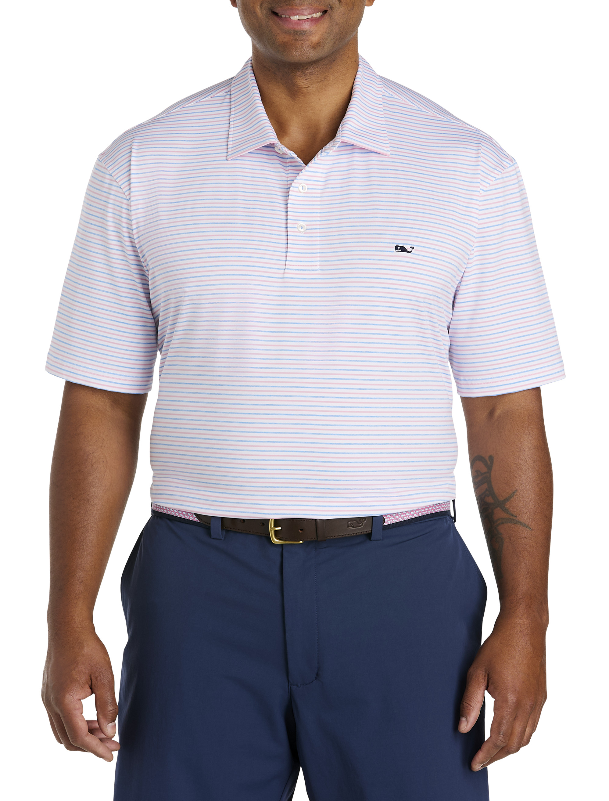 Shop Tri-Color Bradley Stripe Sankaty Polo at vineyard vines