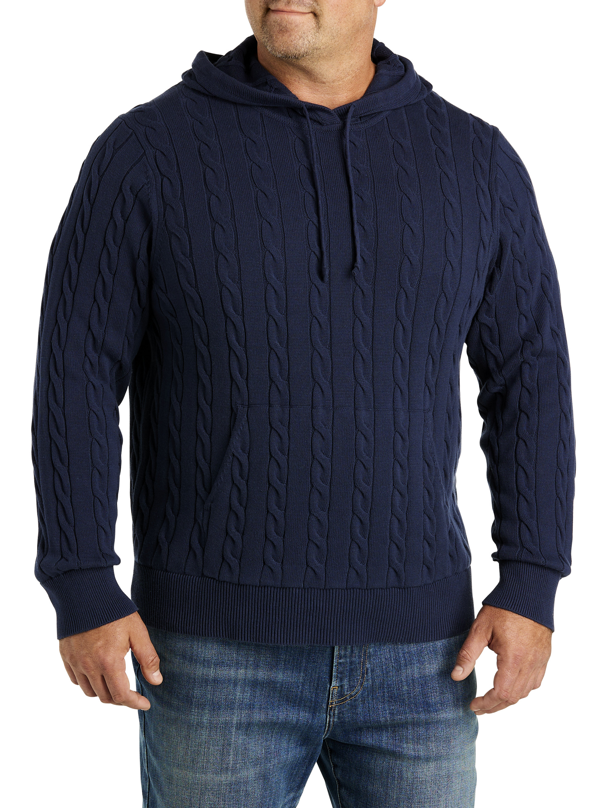 Big + Tall, Brooks Brothers Cable Knit Hoodie