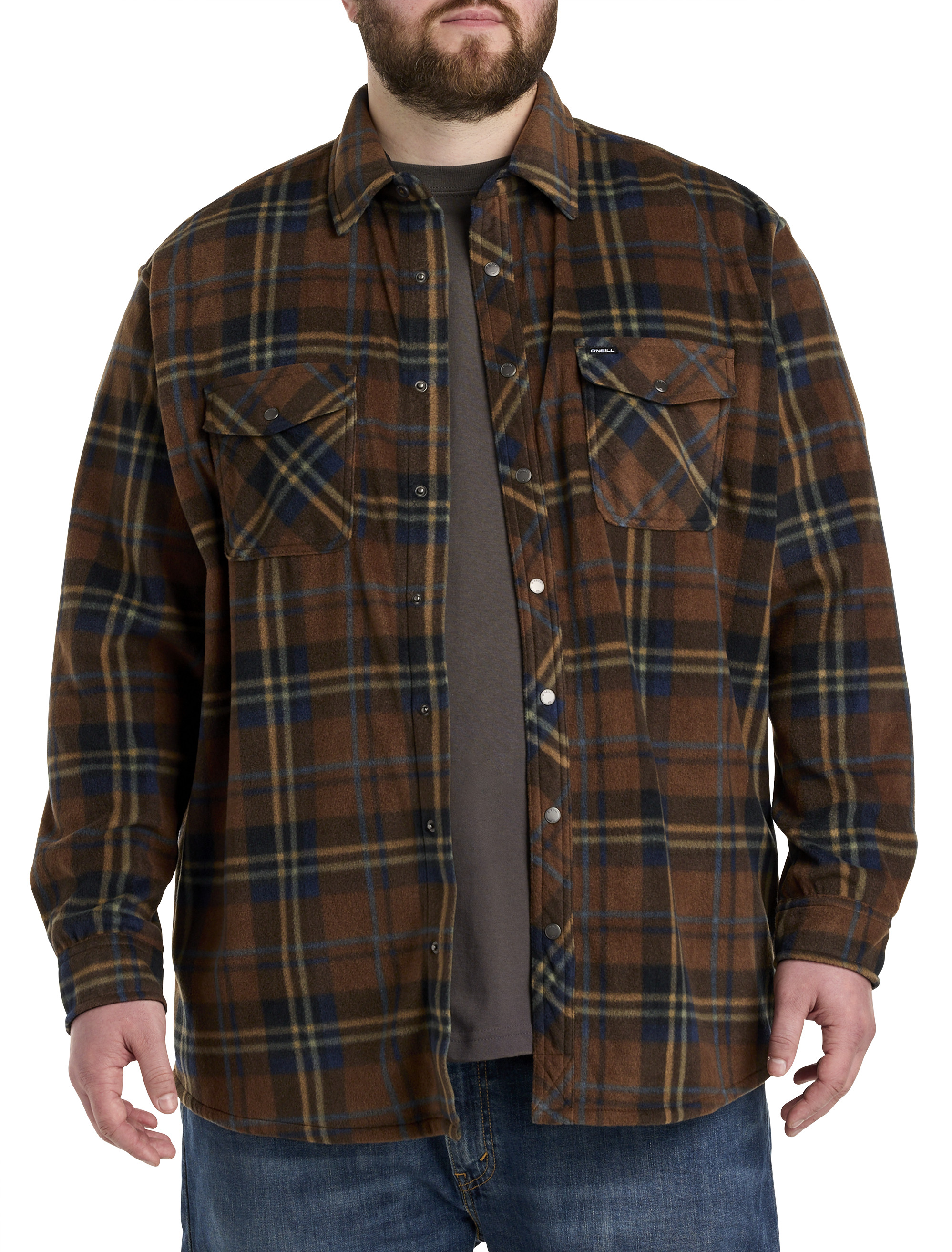 Big + Tall | O'Neill Glacier Plaid Superfleece Flannel Shirt