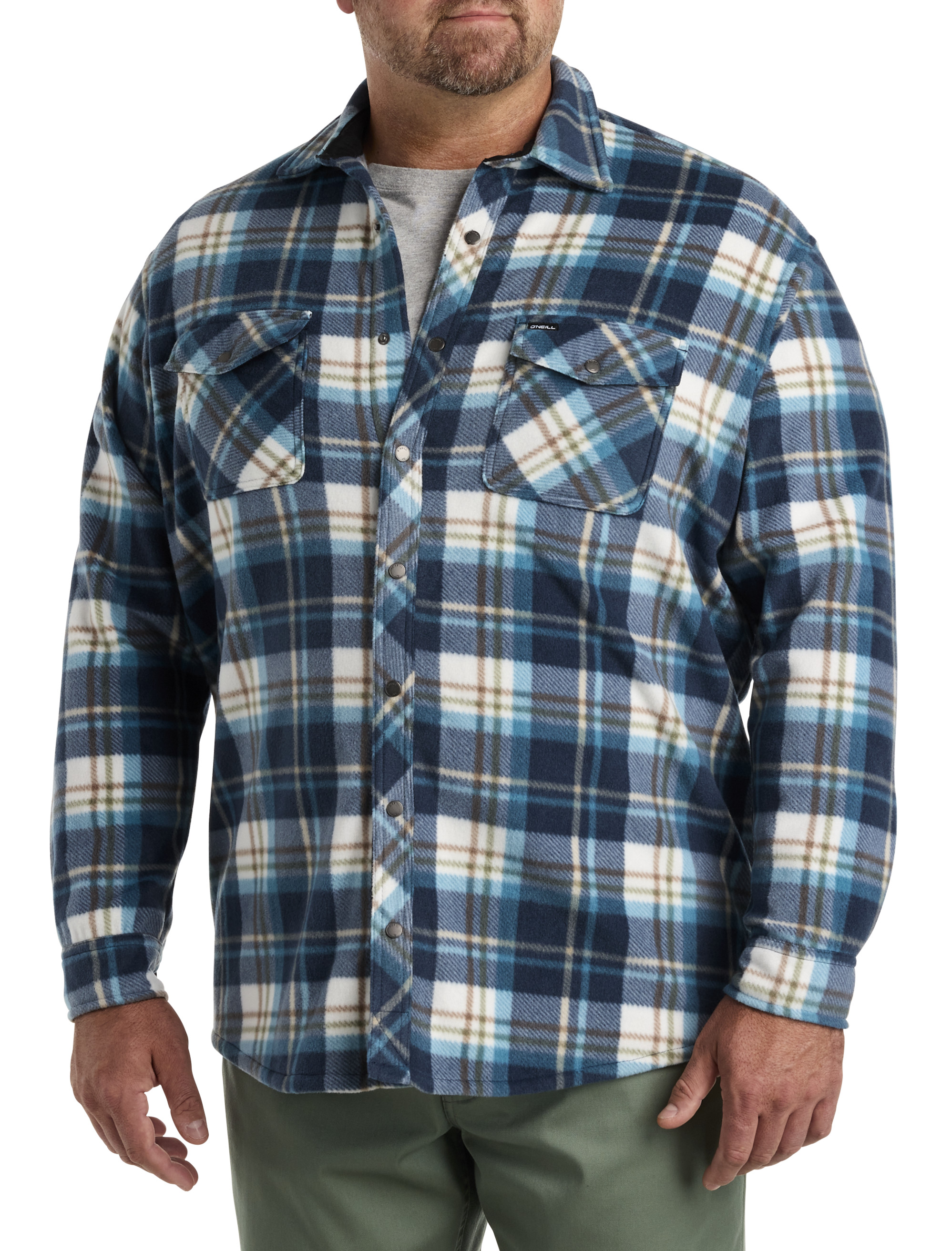 Glacier Plaid Superfleece Flannel Shirt Jacket