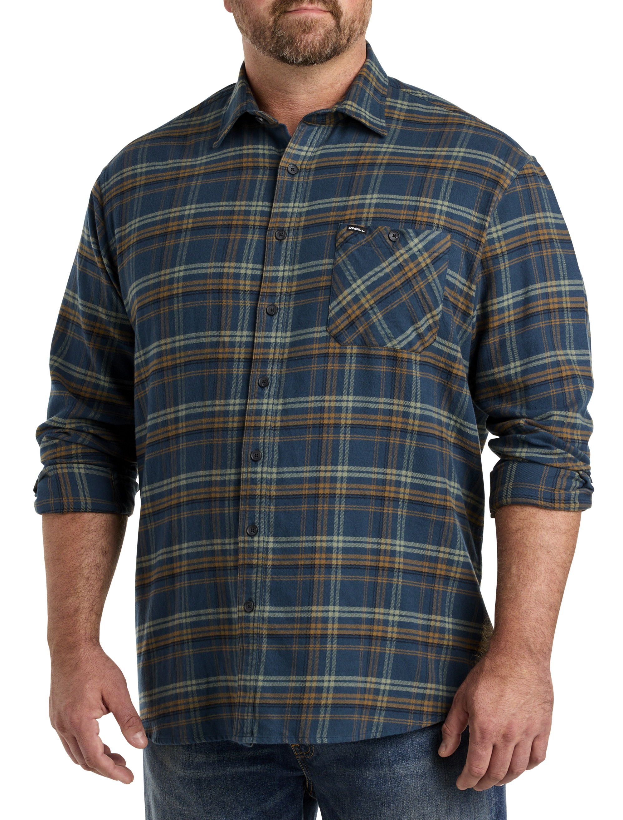 Big + Tall | O'Neill Redmond Plaid Stretch Flannel Sport Shirt | DXL