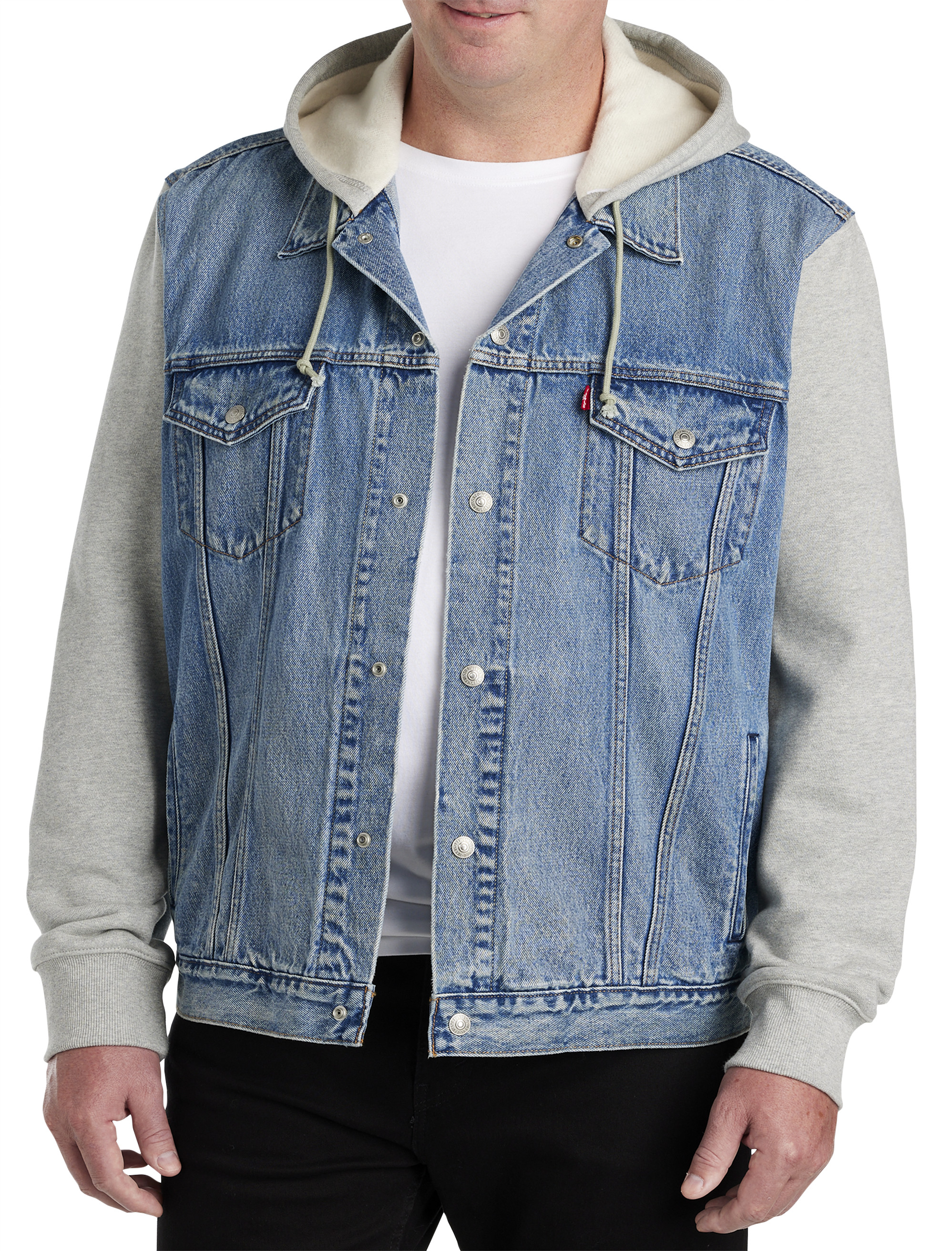 Hooded discount trucker jacket