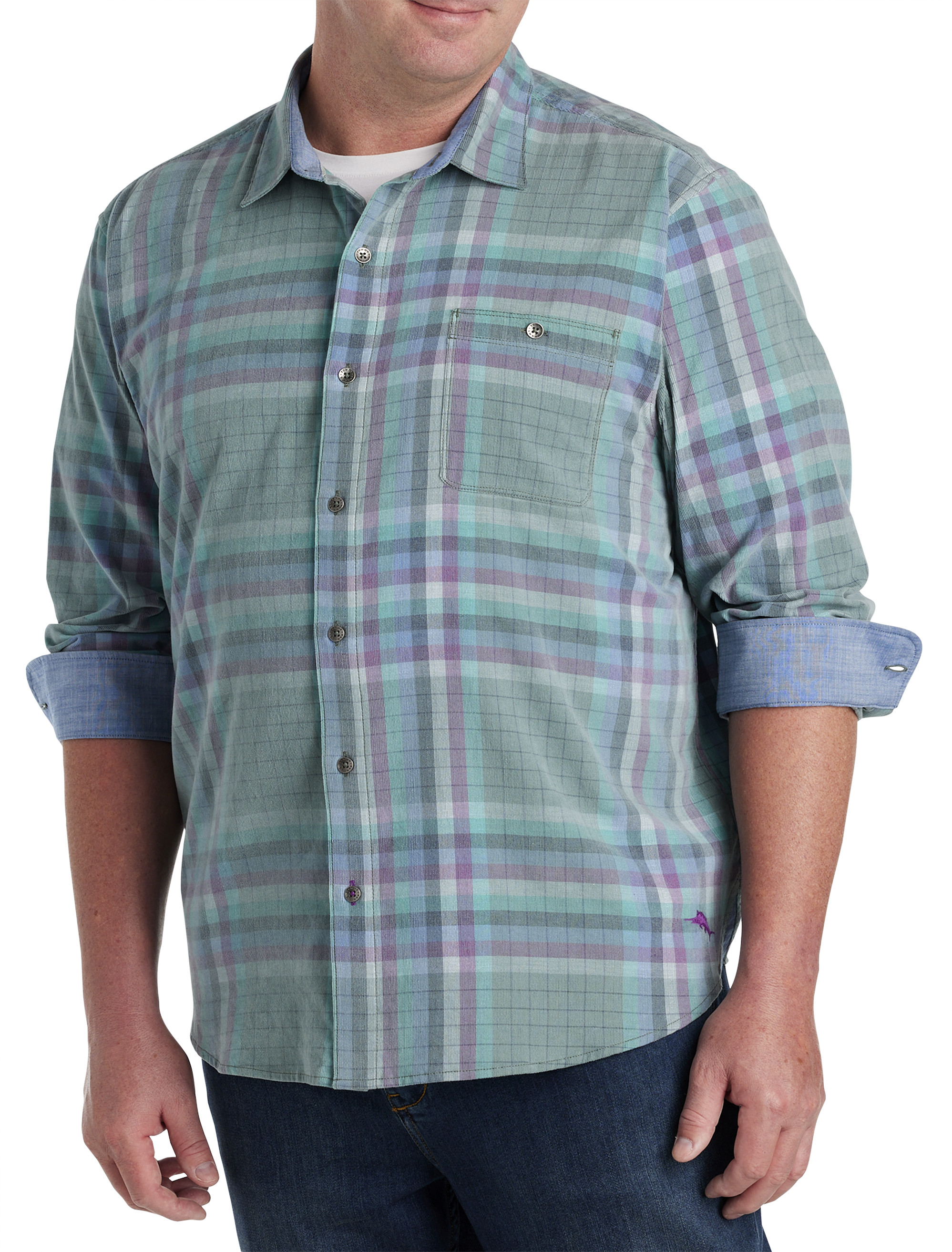 Coastline Cord Verde Plaid Sport Shirt
