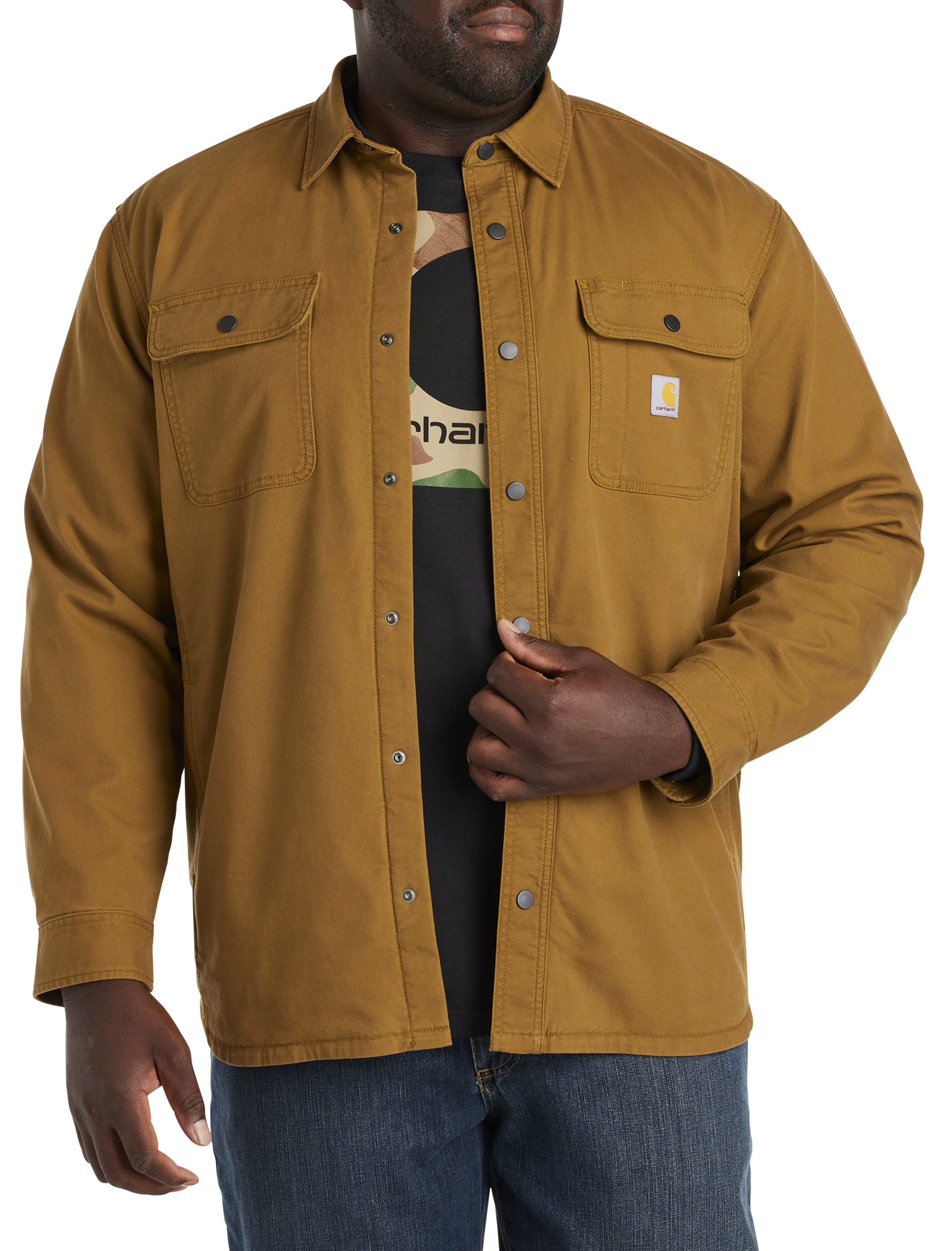 Big Tall Carhartt Canvas Fleece Lined Shirt Jacket DXL