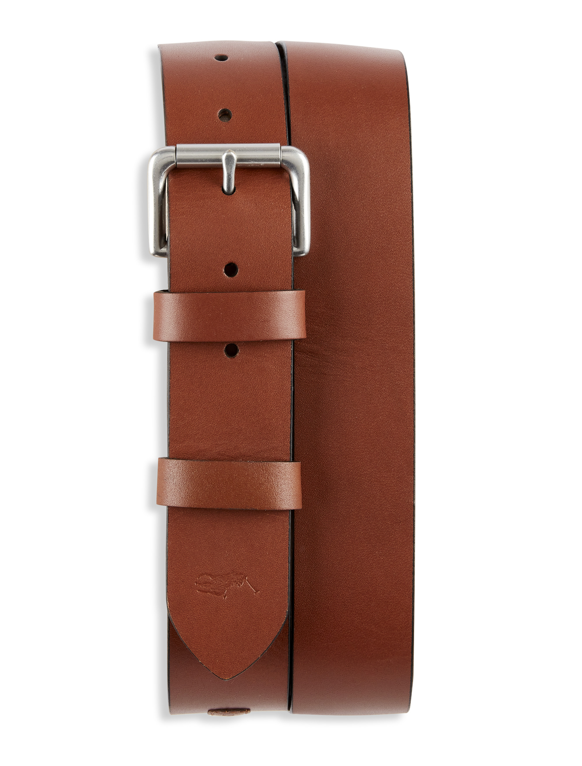 Thick Cross-Braided Brown Leather Belt