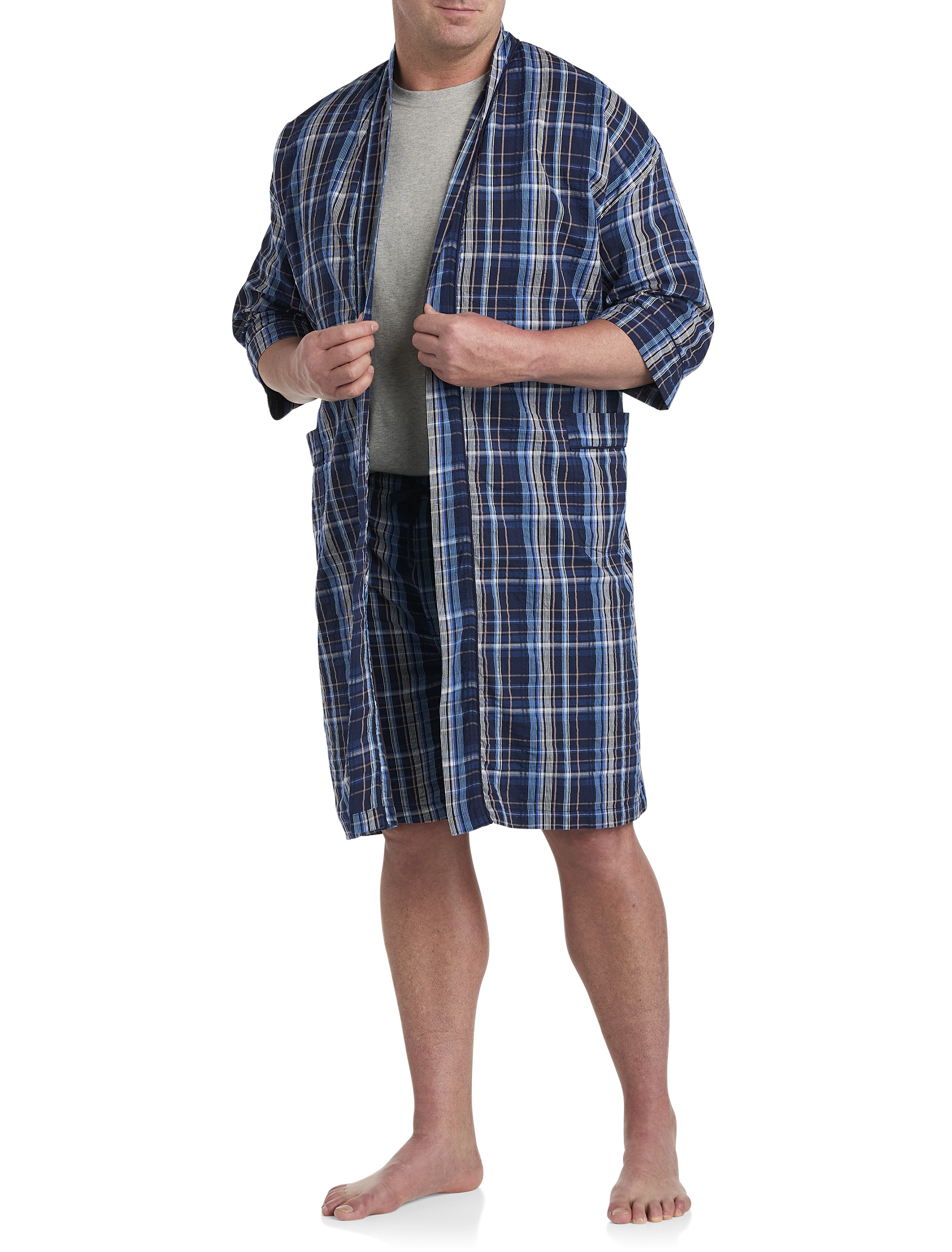 Sun Dazed Seersucker Plaid Robe