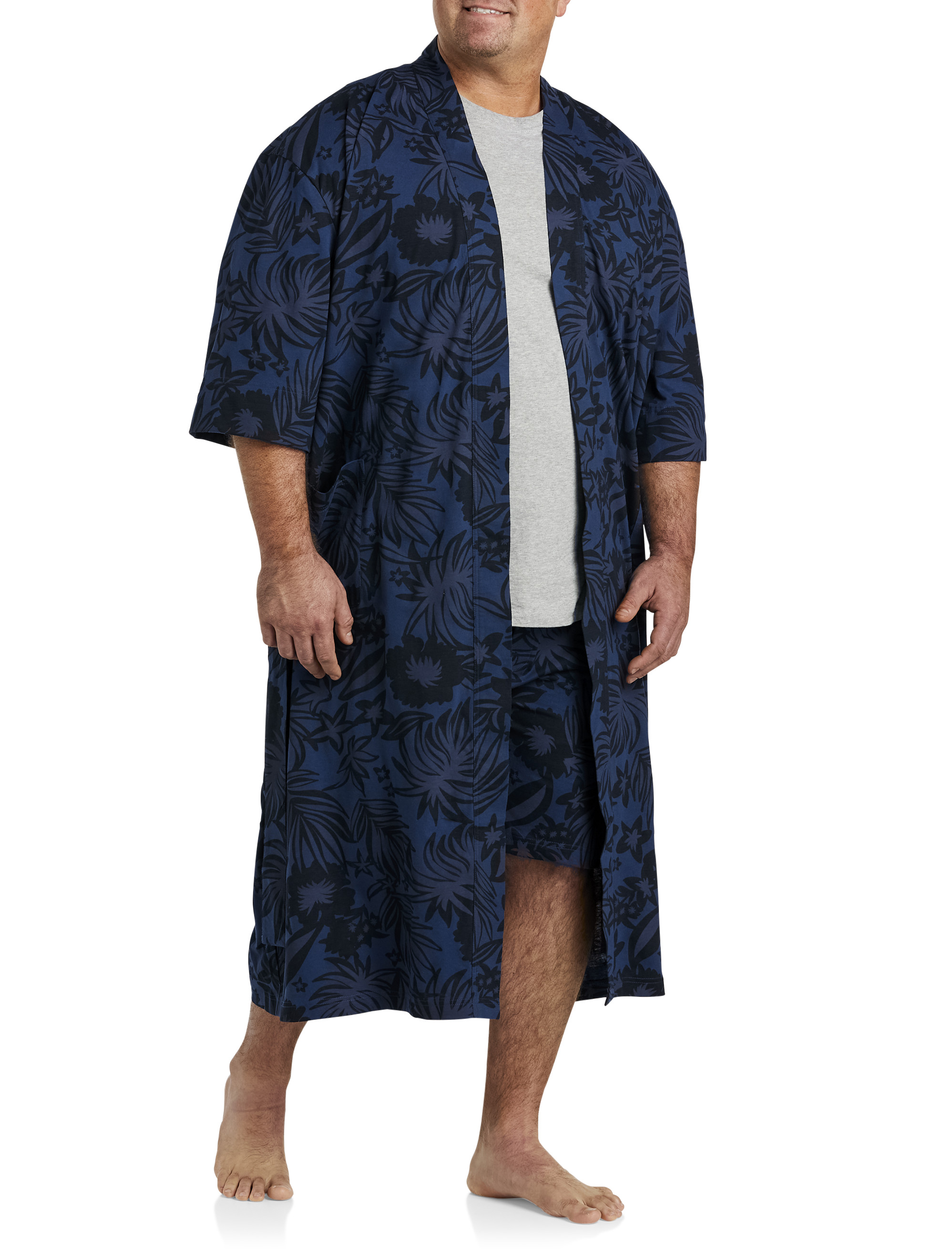 Palmera Print Knit Robe