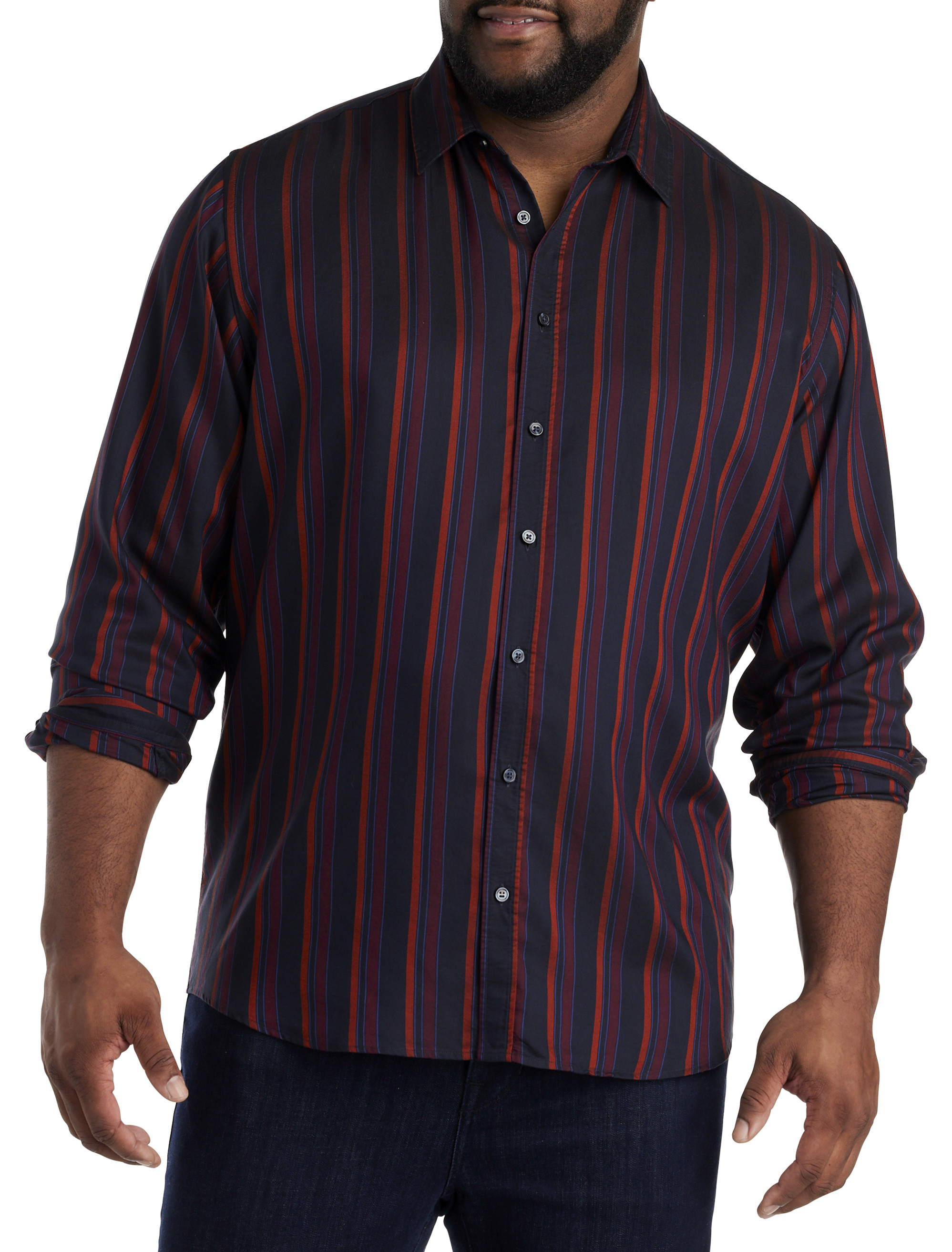 Big + Tall | Boss Roan Kent Striped Sport Shirt | DXL