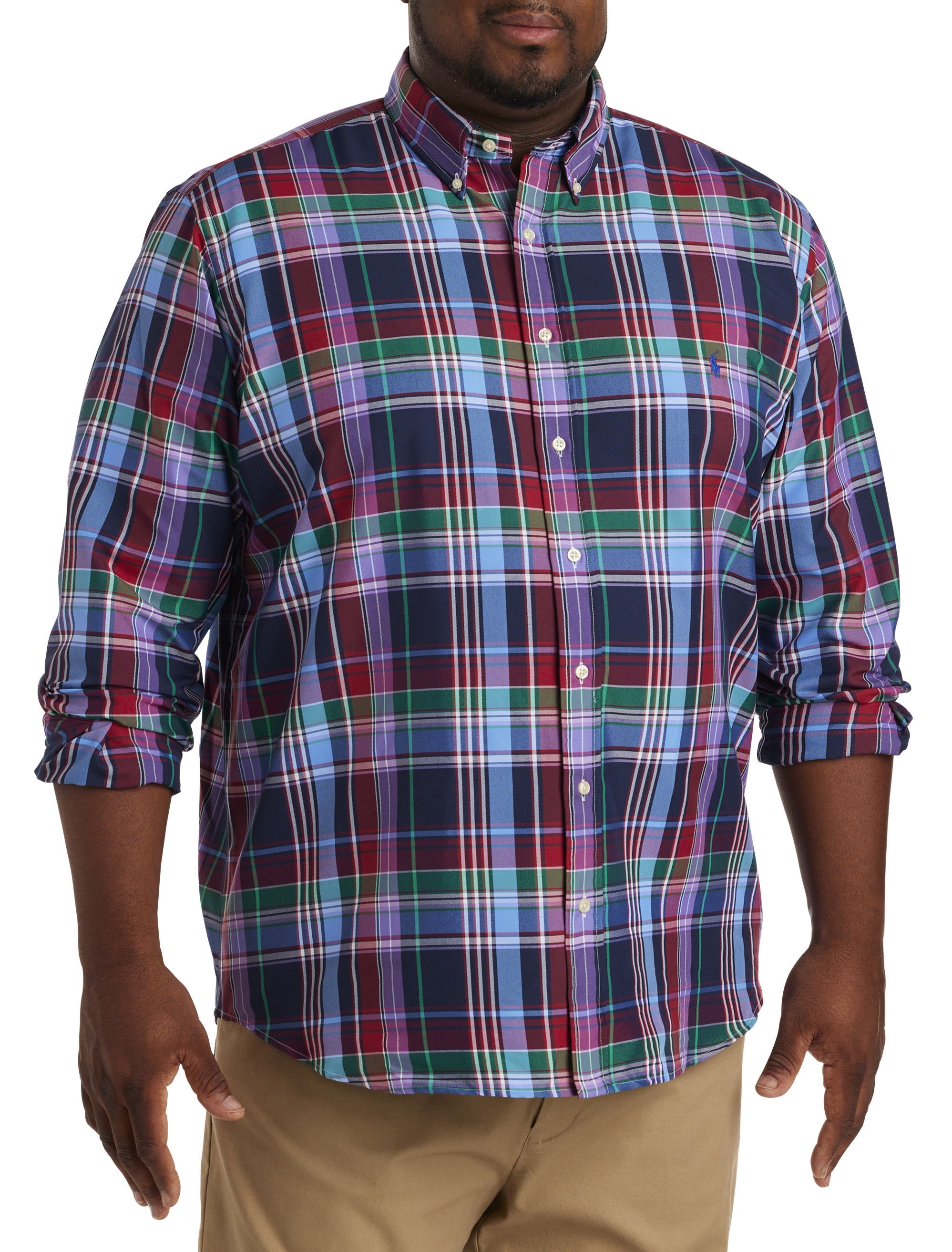 Big + Tall  Polo Ralph Lauren Plaid Performance Oxford Sport