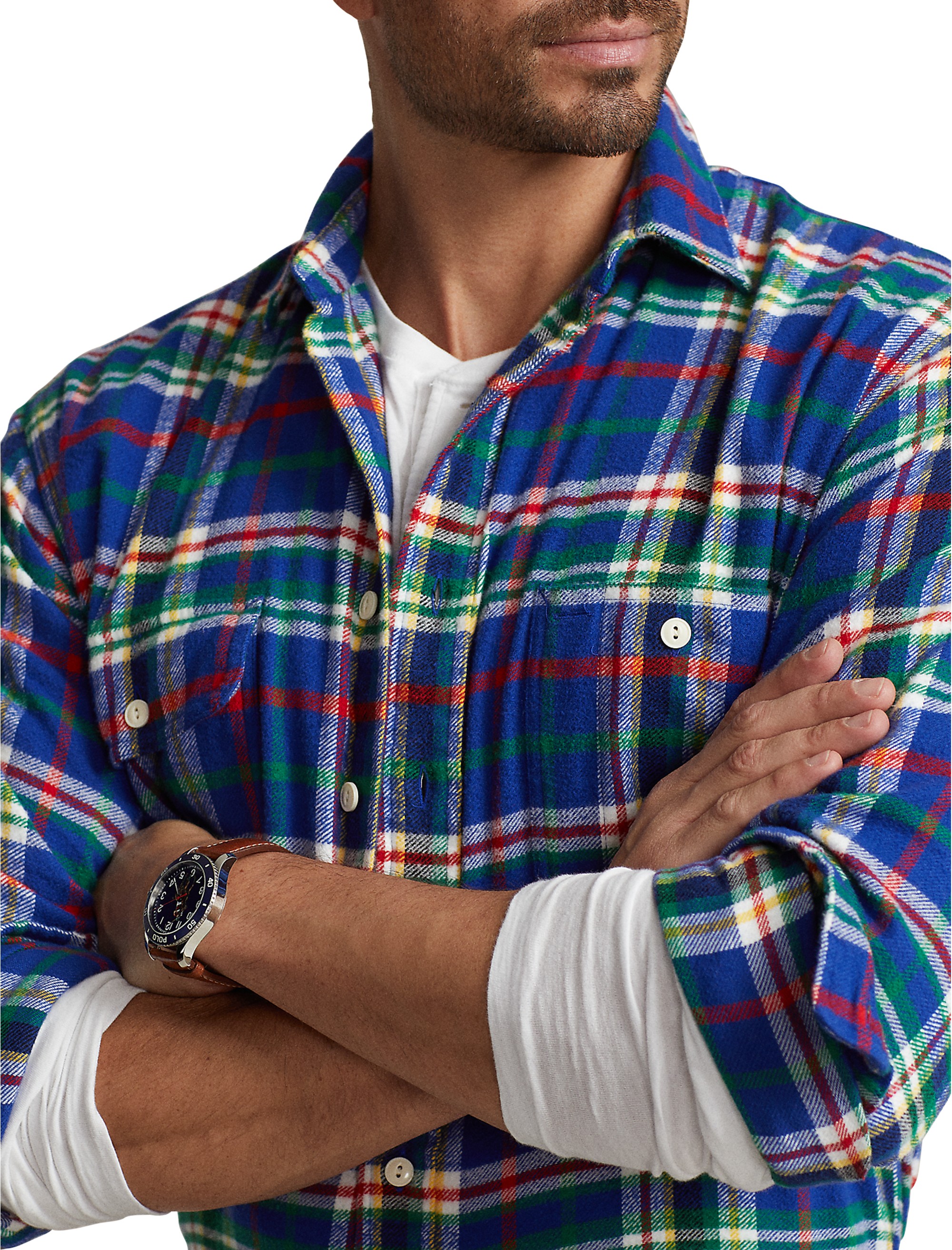 Multi Plaid Flannel Sport Shirt - thumbnail 3