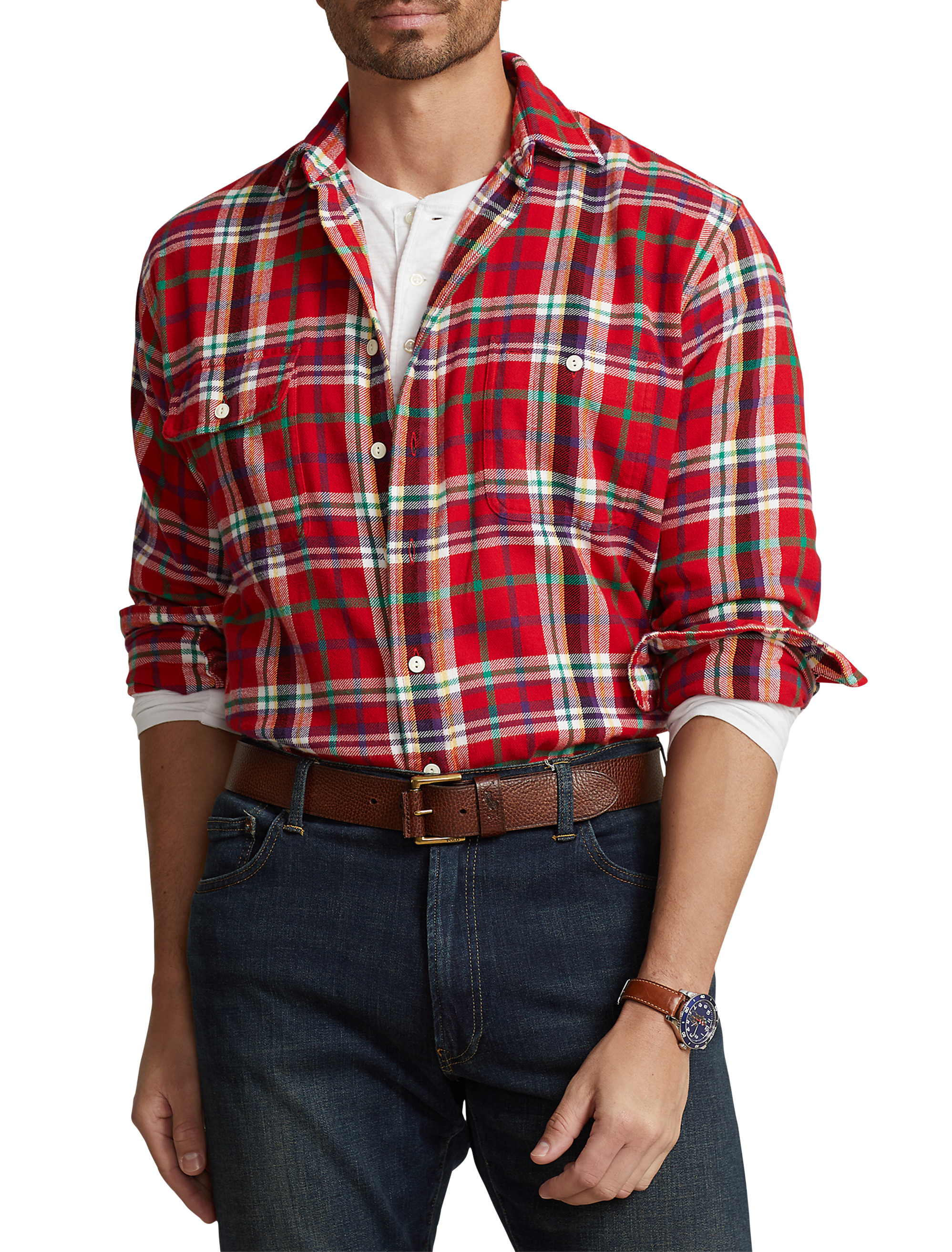 Big + Tall | Polo Ralph Lauren Plaid Flannel Sport Shirt | DXL