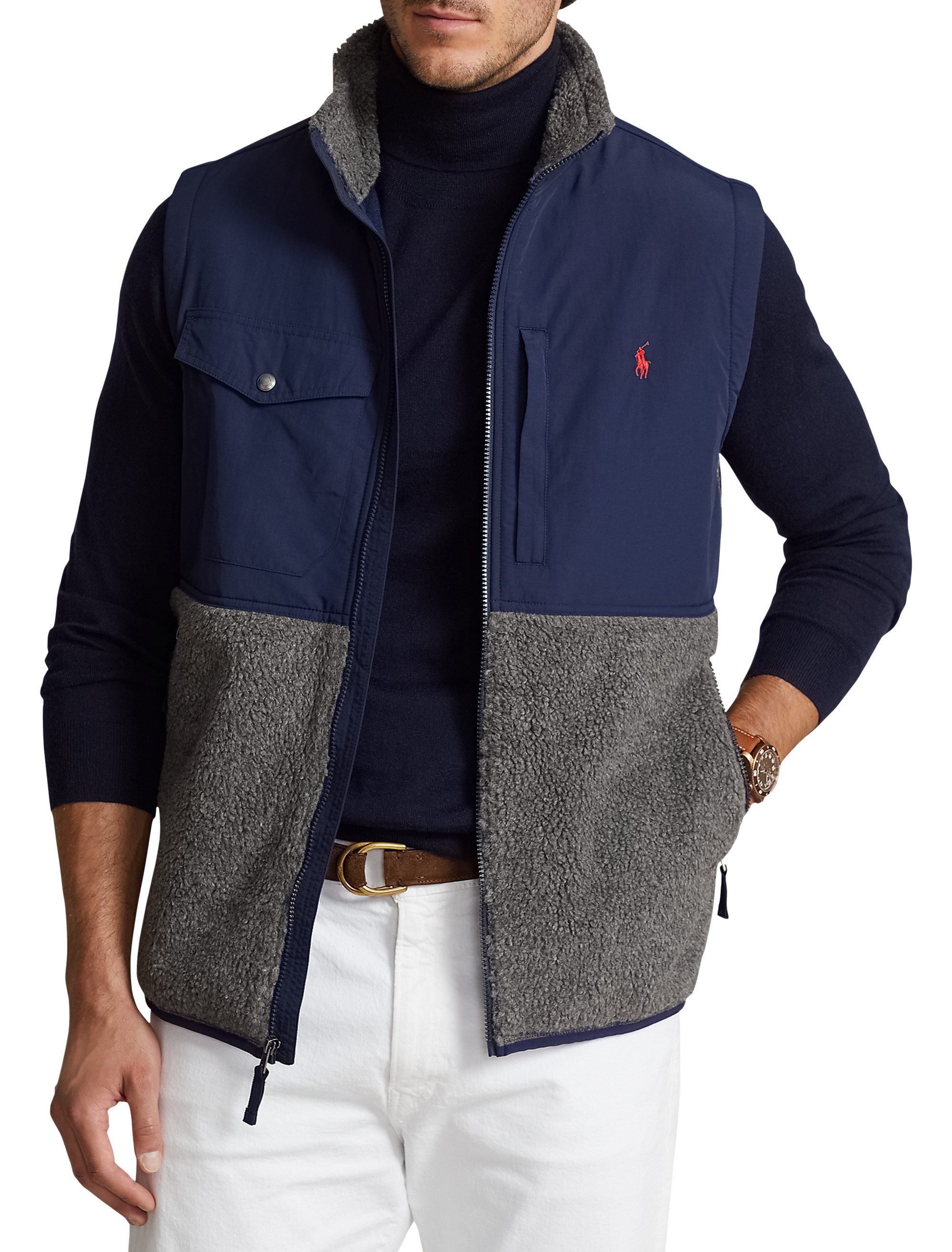 Polo Ralph Lauren Fleece Mockneck Vest, Vests, Clothing & Accessories