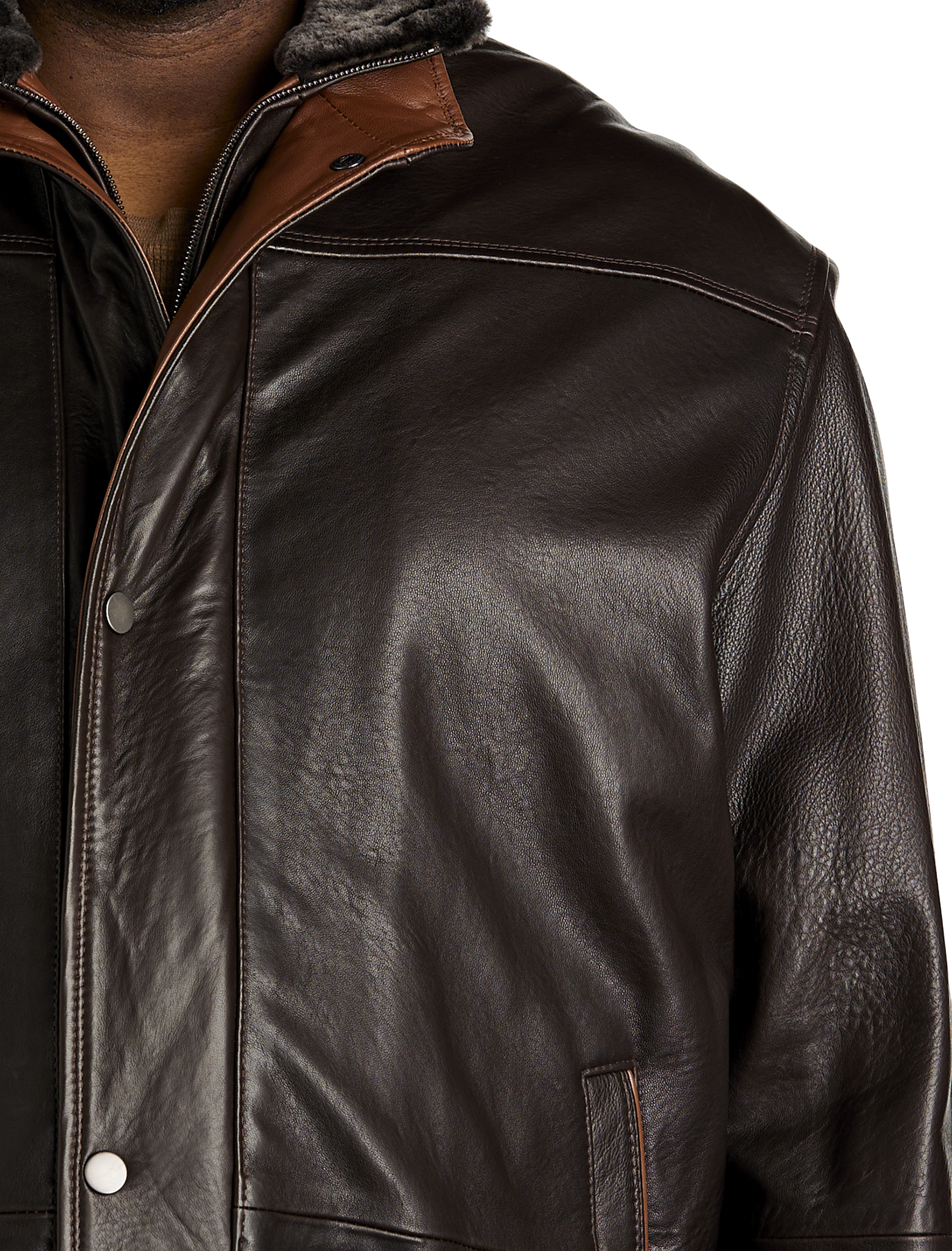 Big + Tall | Remy Double-Collar Leather Jacket | DXL
