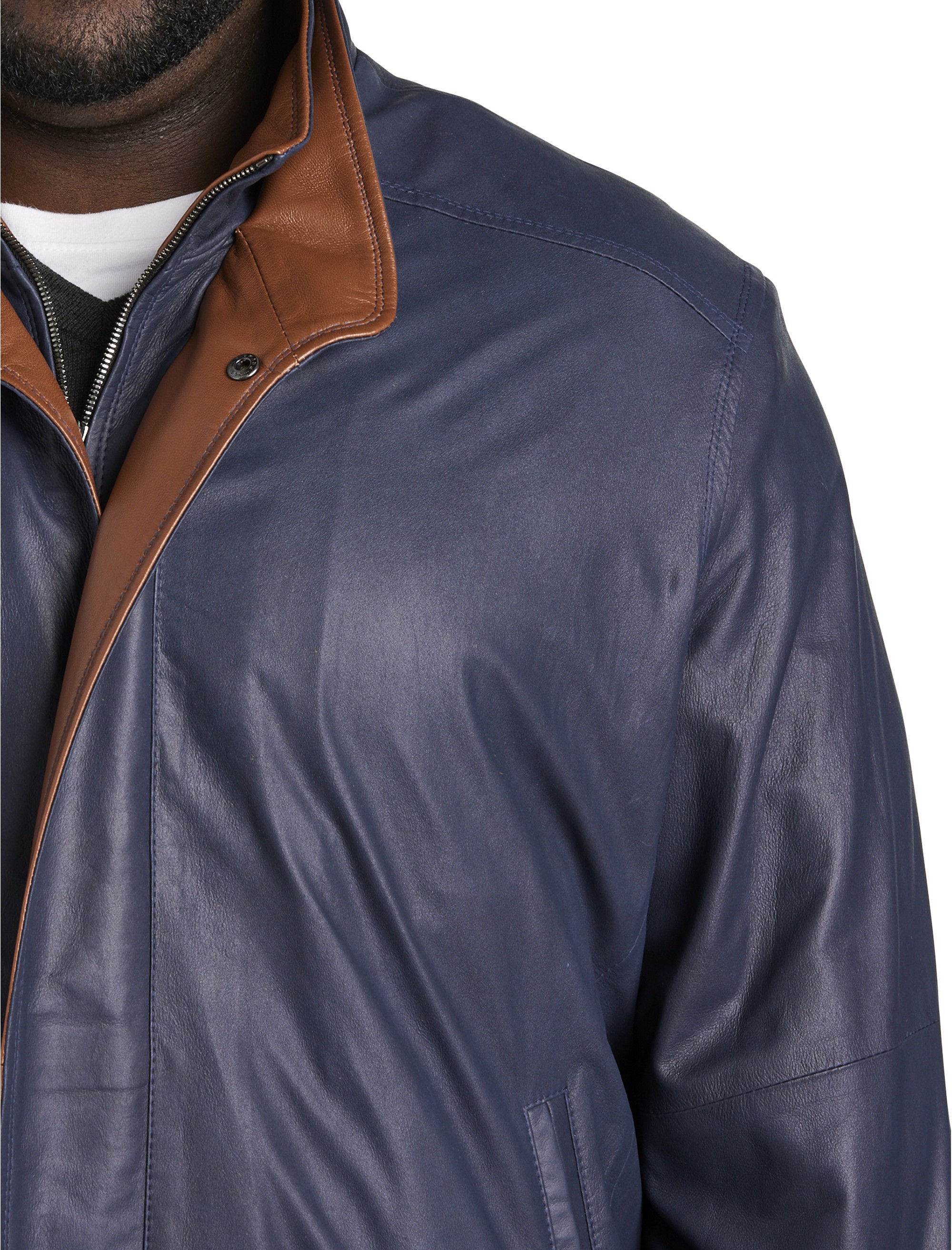 Double-Collar Leather Jacket - thumbnail 3