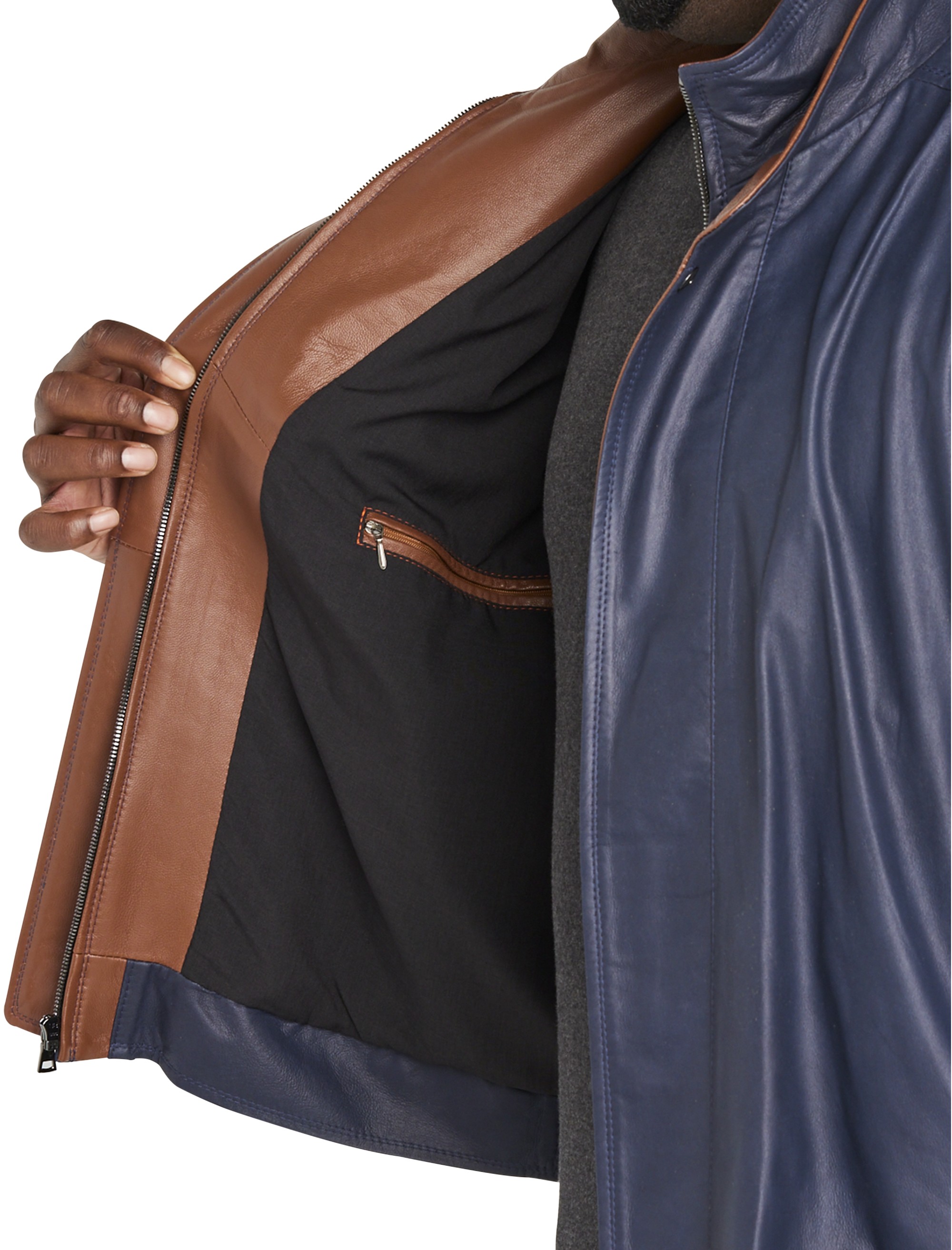 Double-Collar Leather Jacket - thumbnail 5