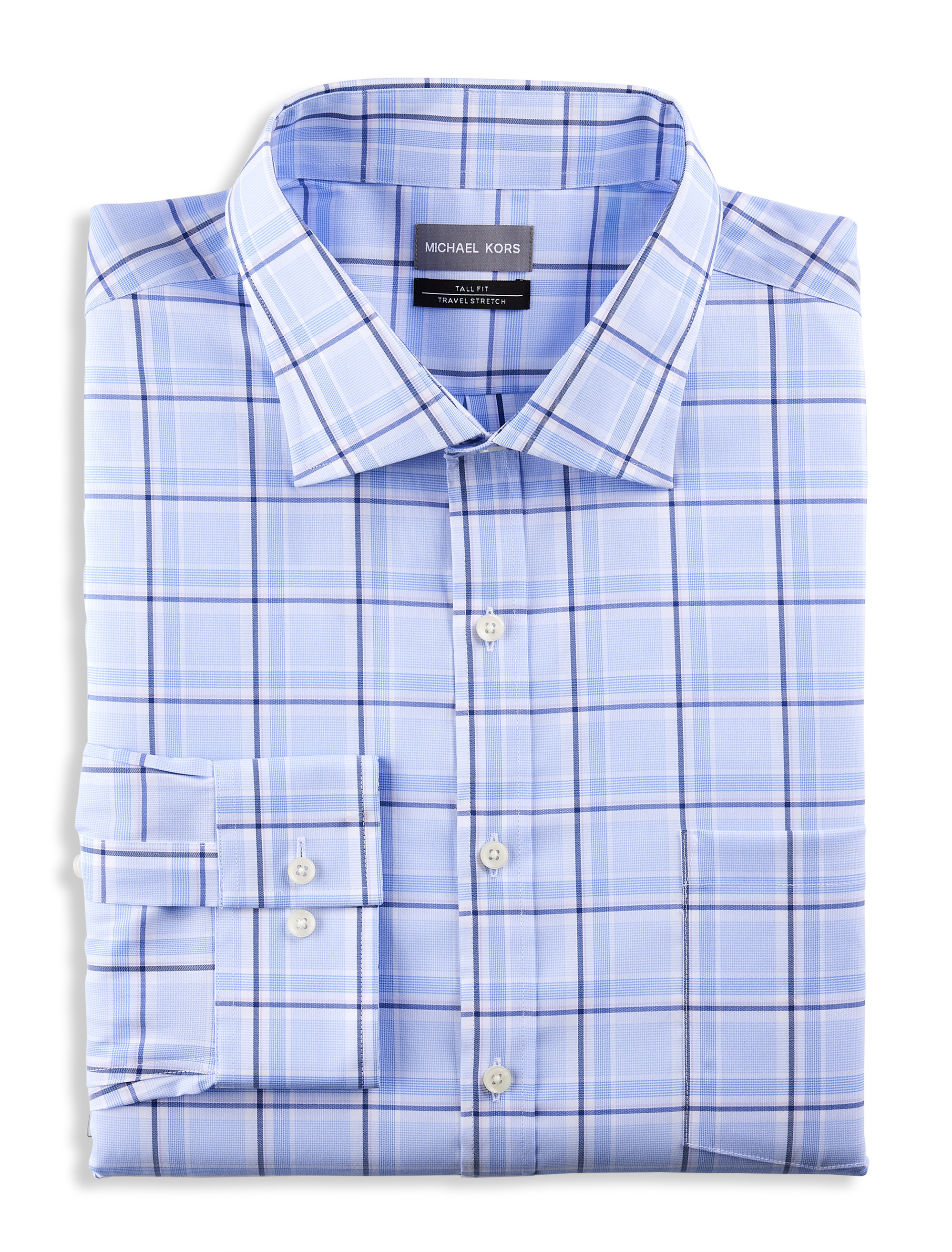 Big + Tall | Michael Kors Non-Iron Windowpane Dress Shirt | DXL