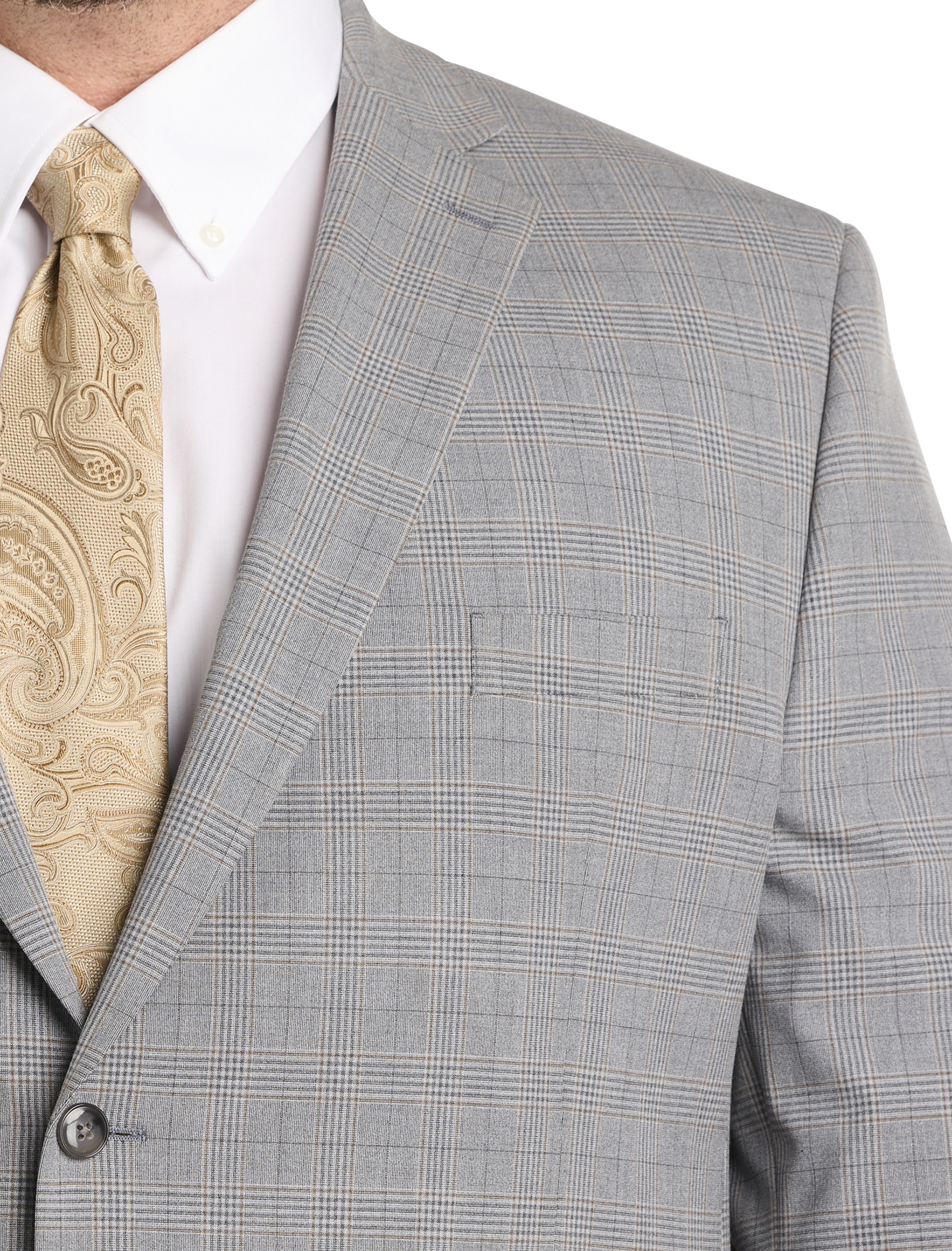 MK LT GREY GLEN PLAID JACKET