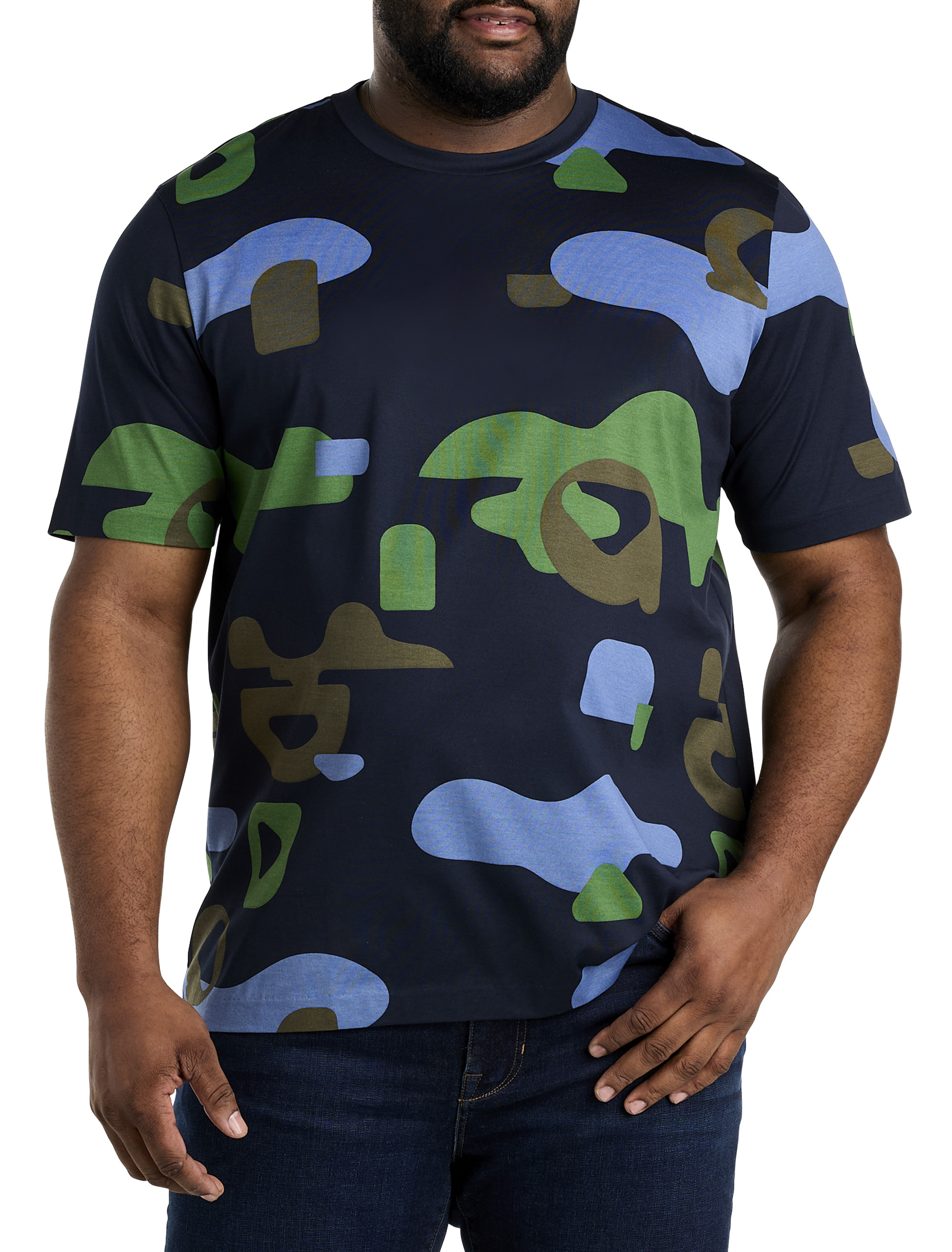 Military Camouflage Men Collared Neck Multicolor T-Shirt