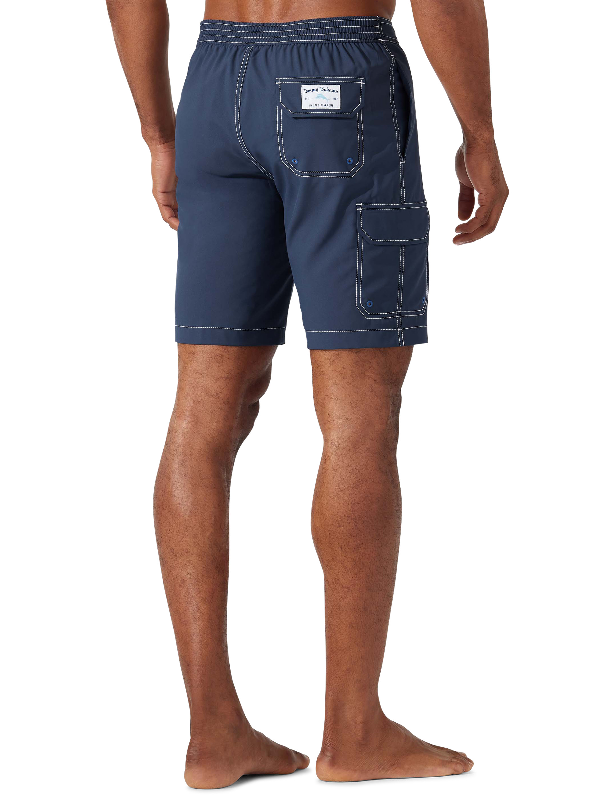 Mens Beach Shorts: PLAIN FADED RED