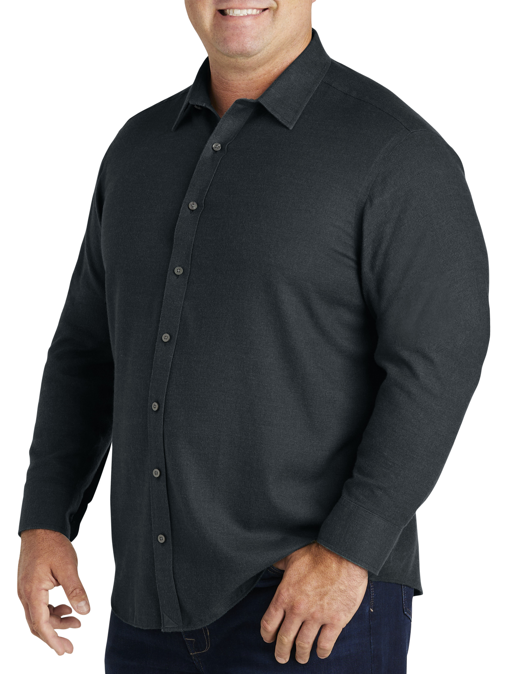 Mens Dress Shirts Long Sleeve Regular Fit Button Down Shirt, 4XL, Black
