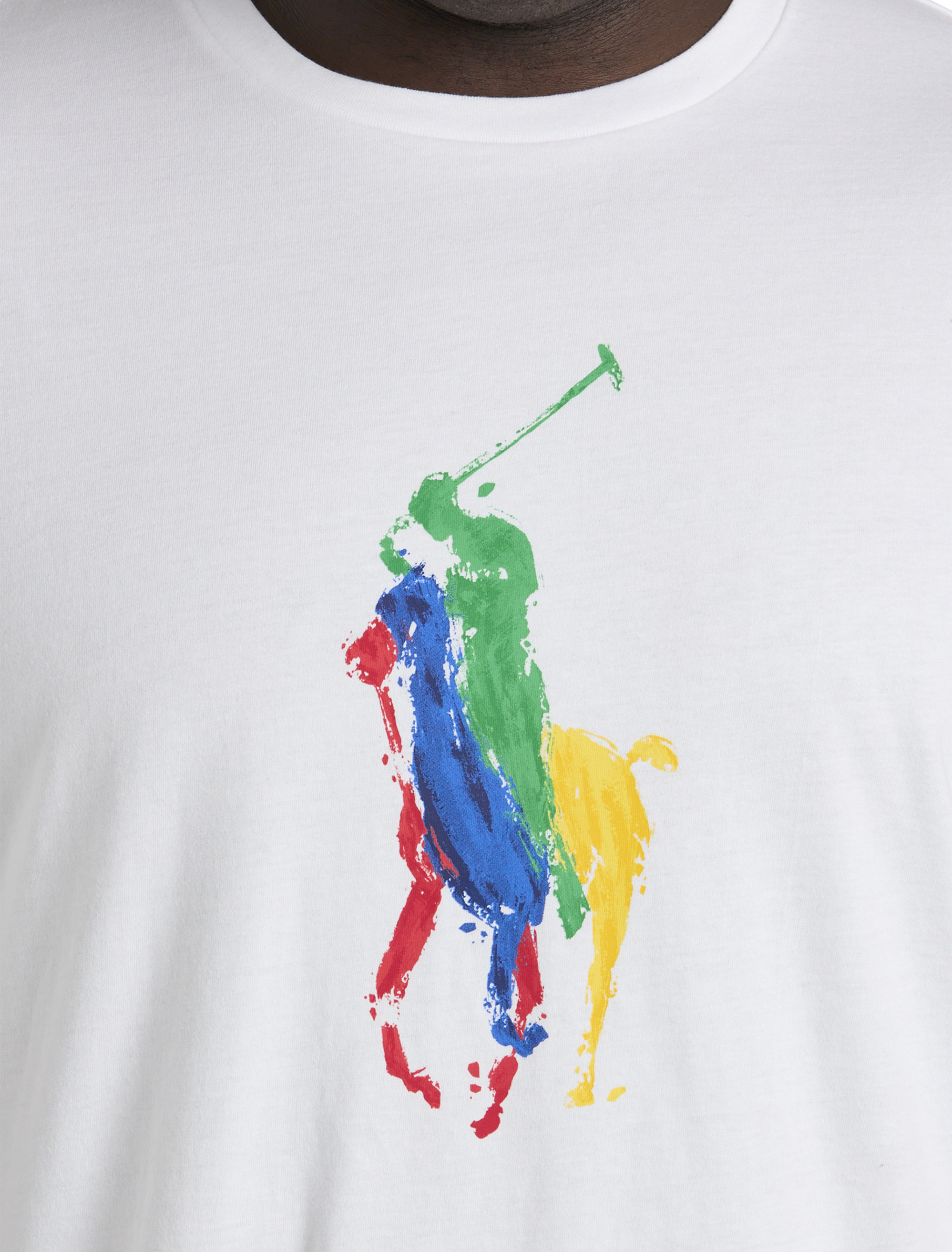 Big Tall Polo Ralph Lauren Paint Splatter Pony T Shirt DXL