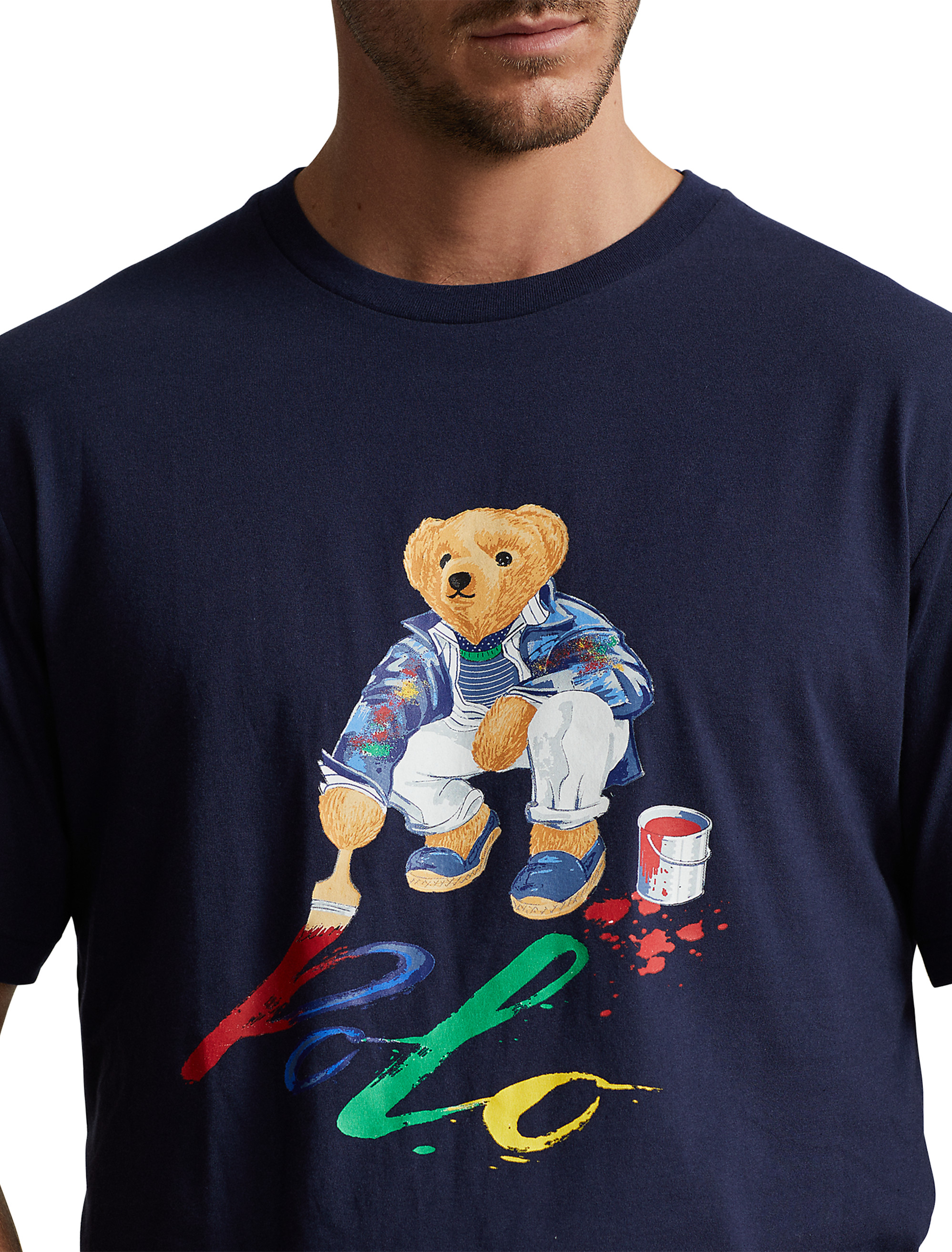 PRL PAINT BEAR TEE CRUISE NAVY