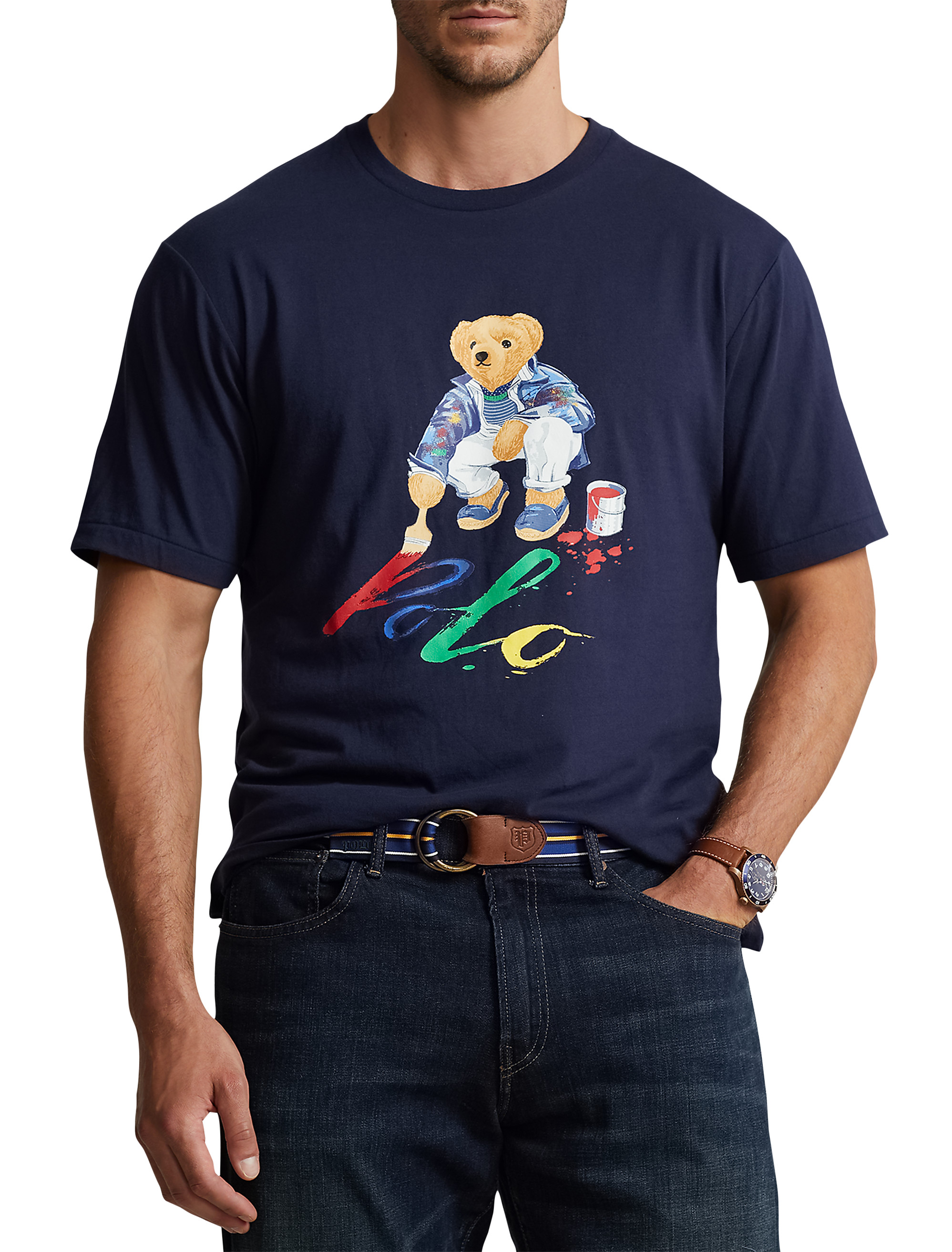 PRL PAINT BEAR TEE CRUISE NAVY