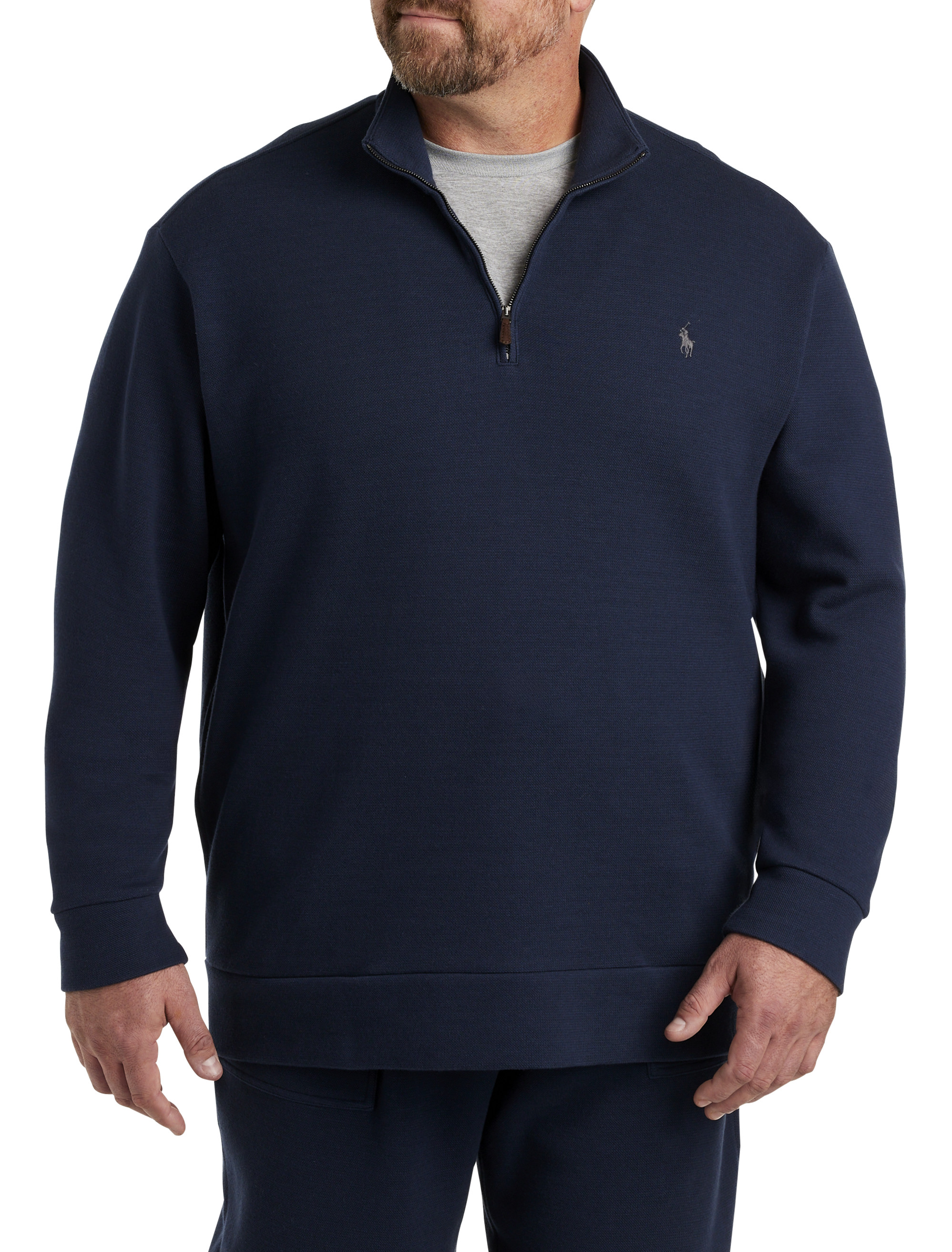 Polo RL Men's Big And Tall Half Zip Mockneck Sweatshirt (3XB, Navy