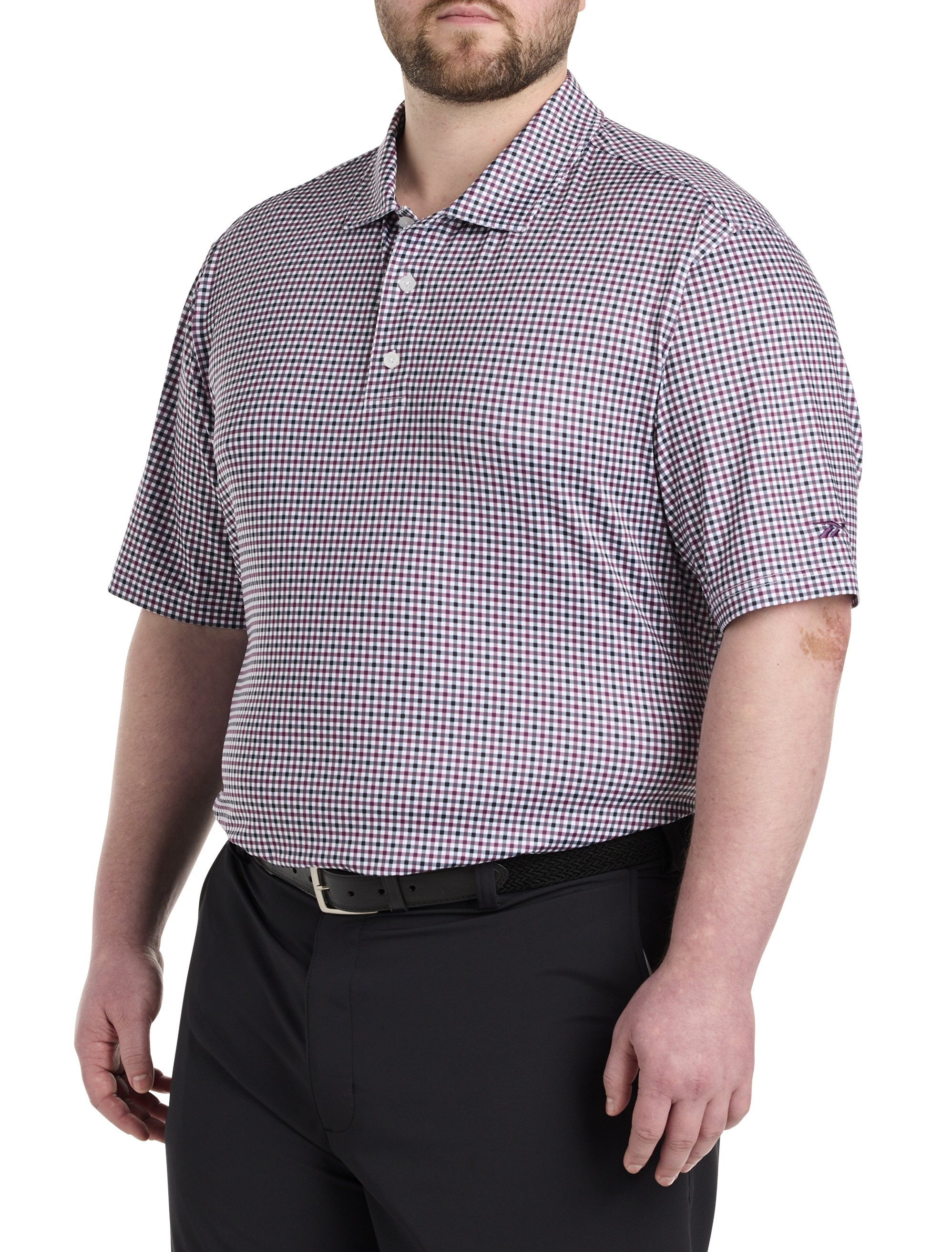 Big + Tall | Reebok Gingham Check Patterned Polo Shirt | DXL