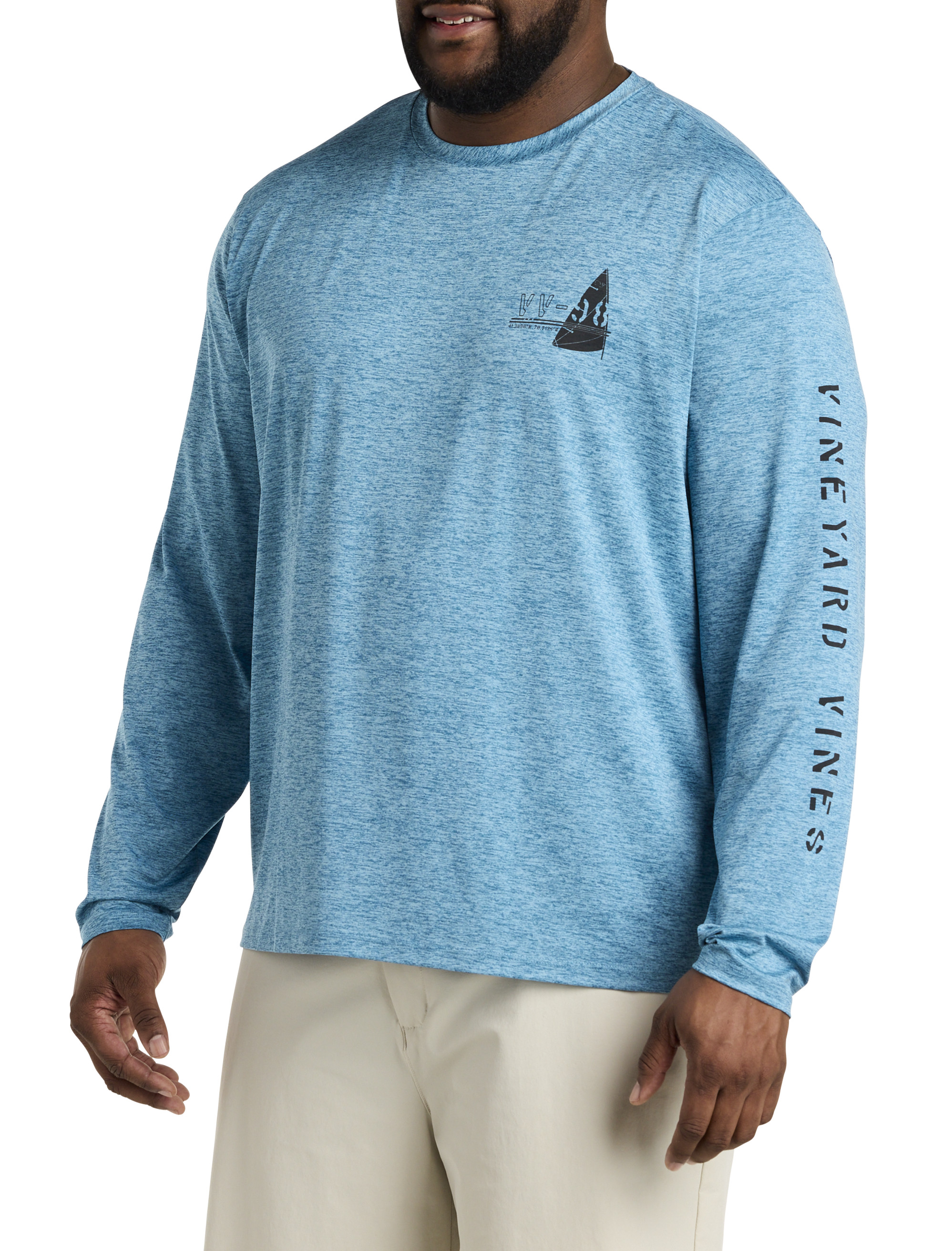 Tall Sailing Flag Long Sleeve Pocket Tee | 3xlt | White (White)