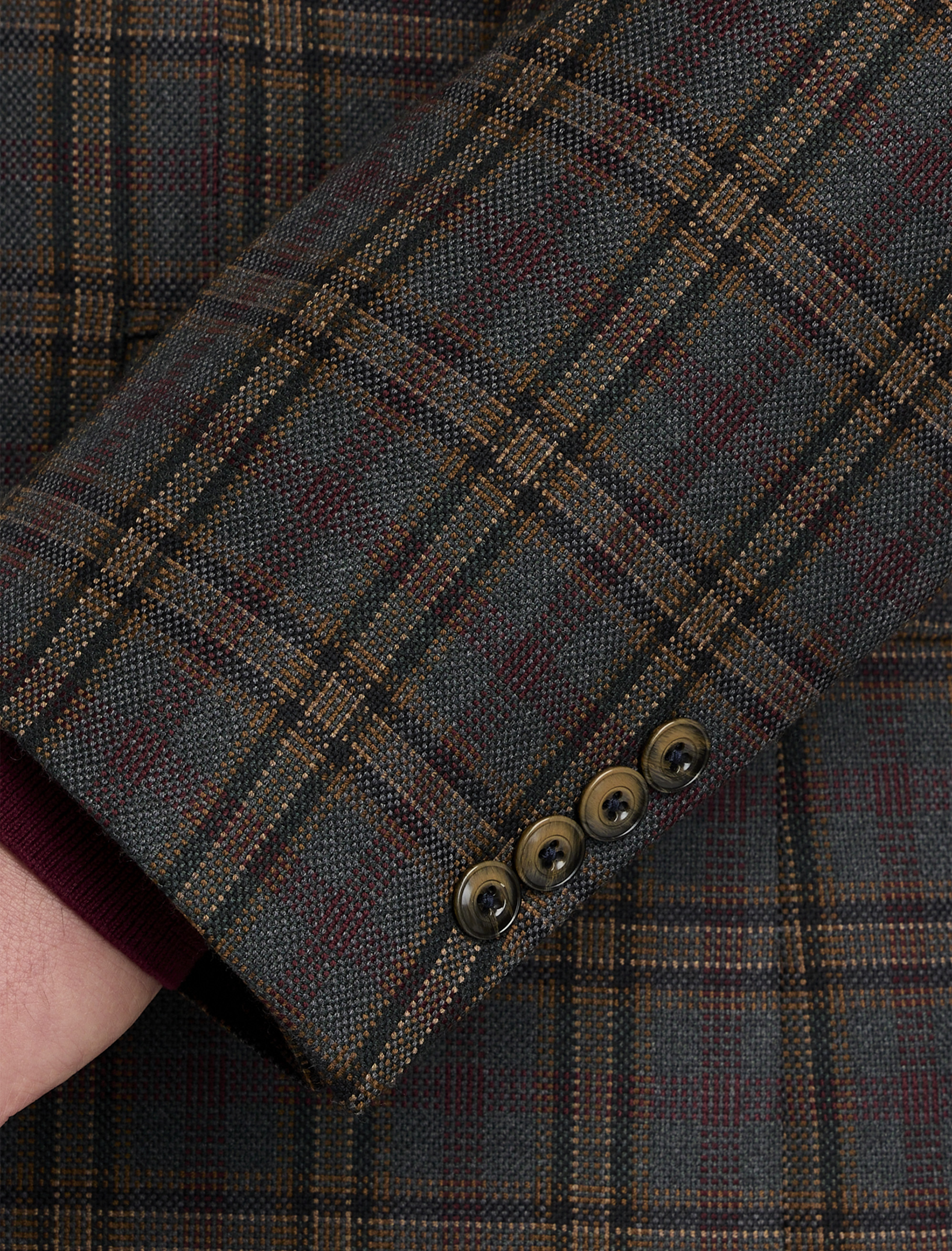 Wool-Blend Plaid Sport Coat