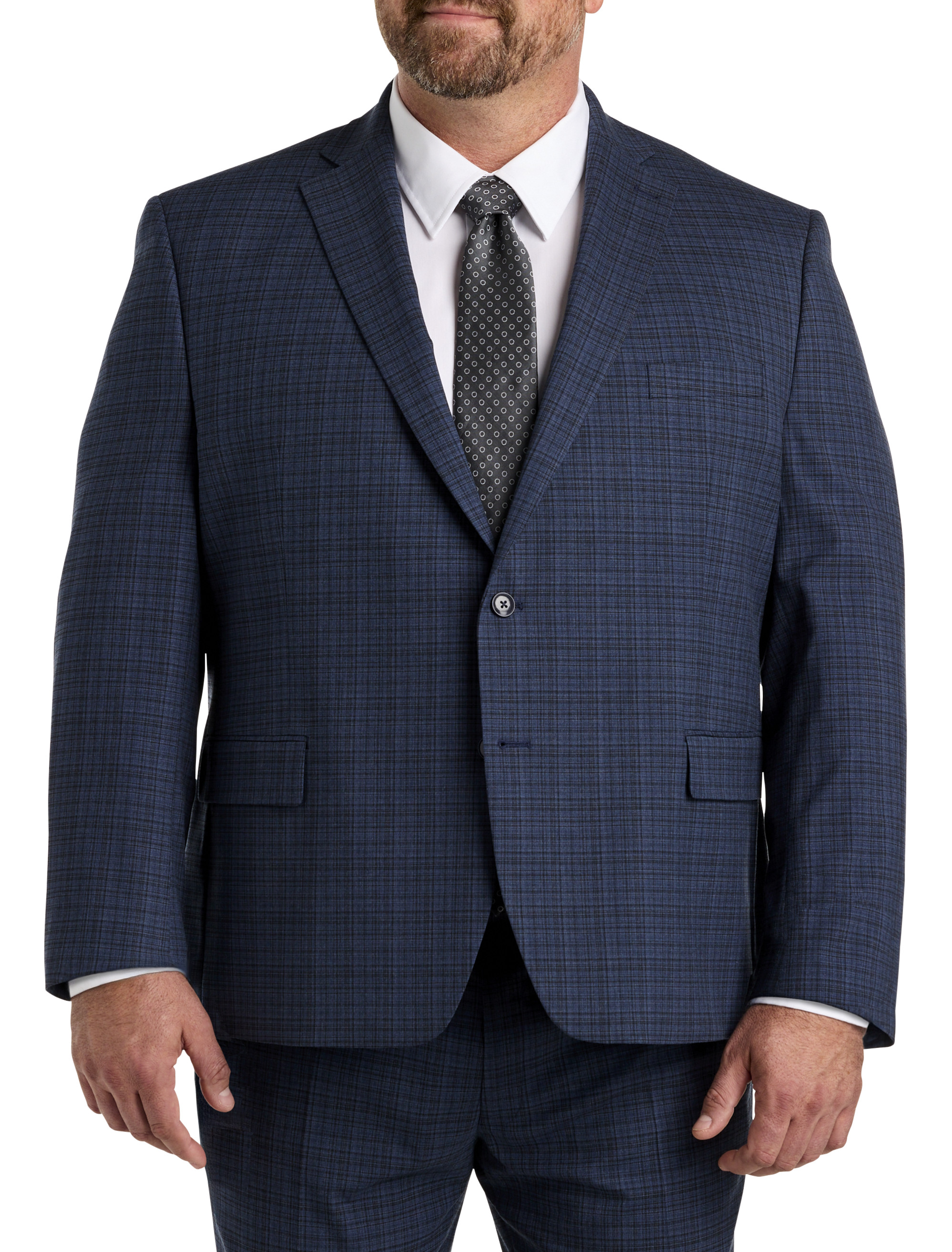 Big Tall Michael Kors Check Patterned Suit Jacket DXL