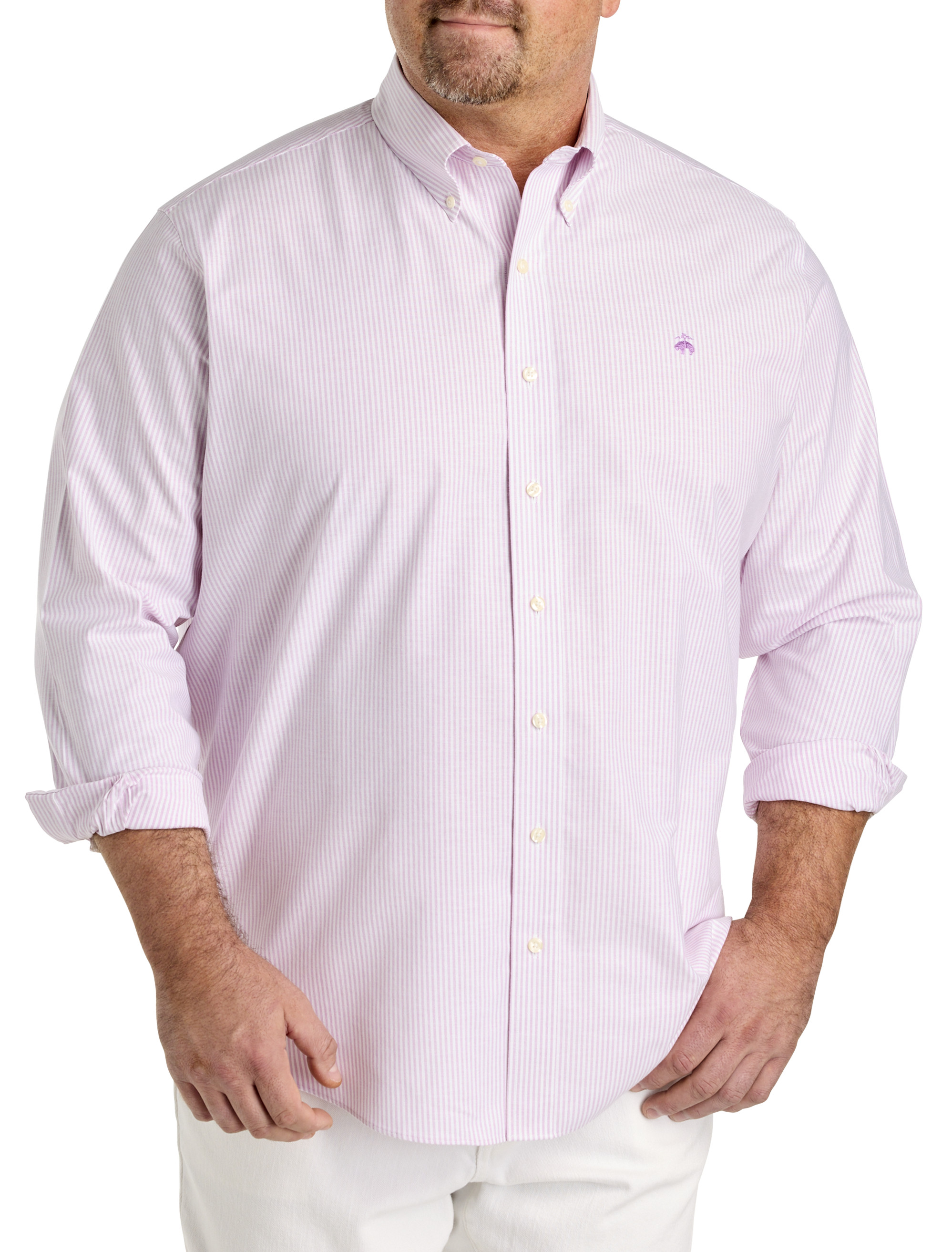 Big + Tall | Brooks Brothers Non-Iron Striped Sport Shirt | DXL