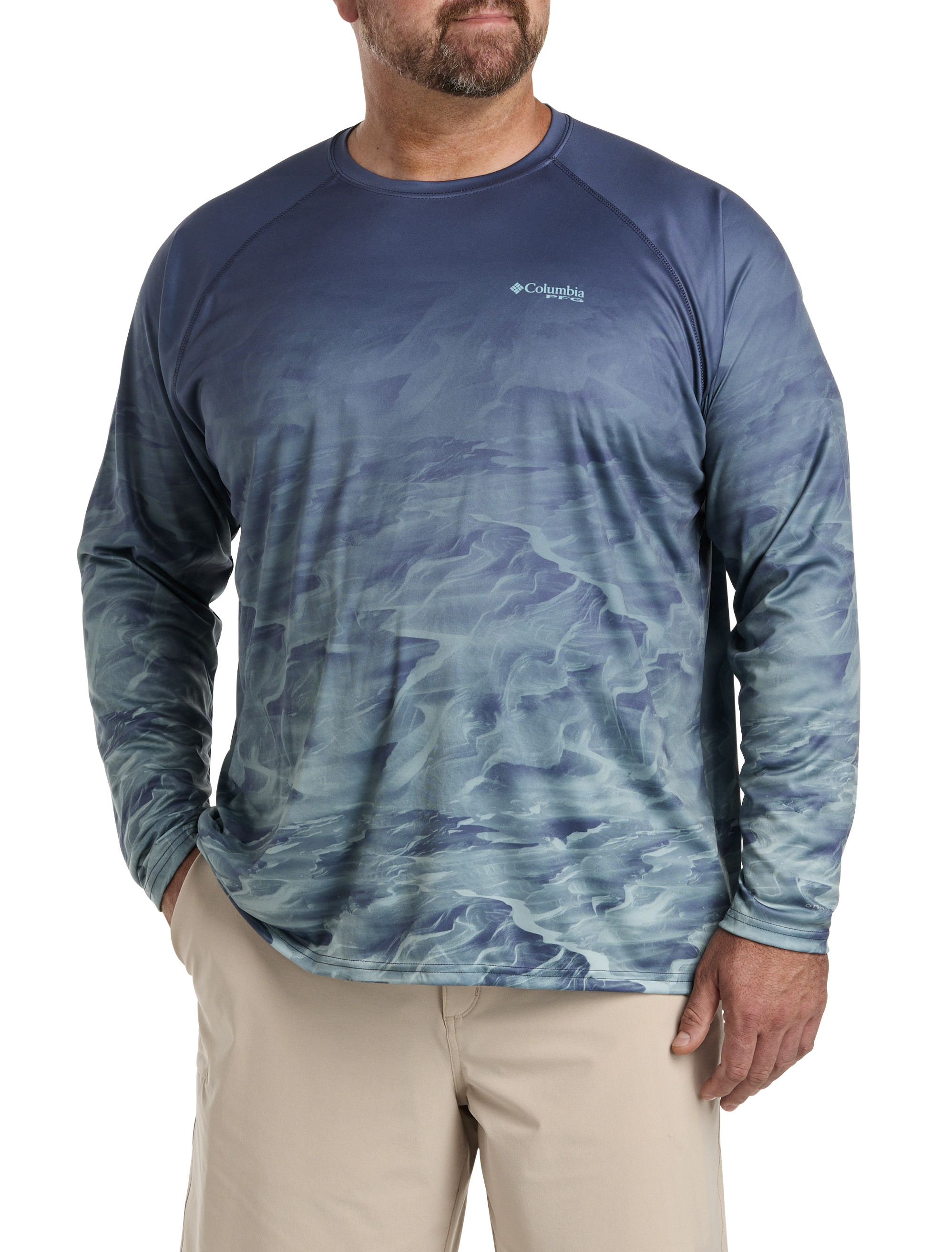 Columbia Men s PFG Super Terminal Tackle Long Sleeve T Shirt Blue Long Sleeve T shirts