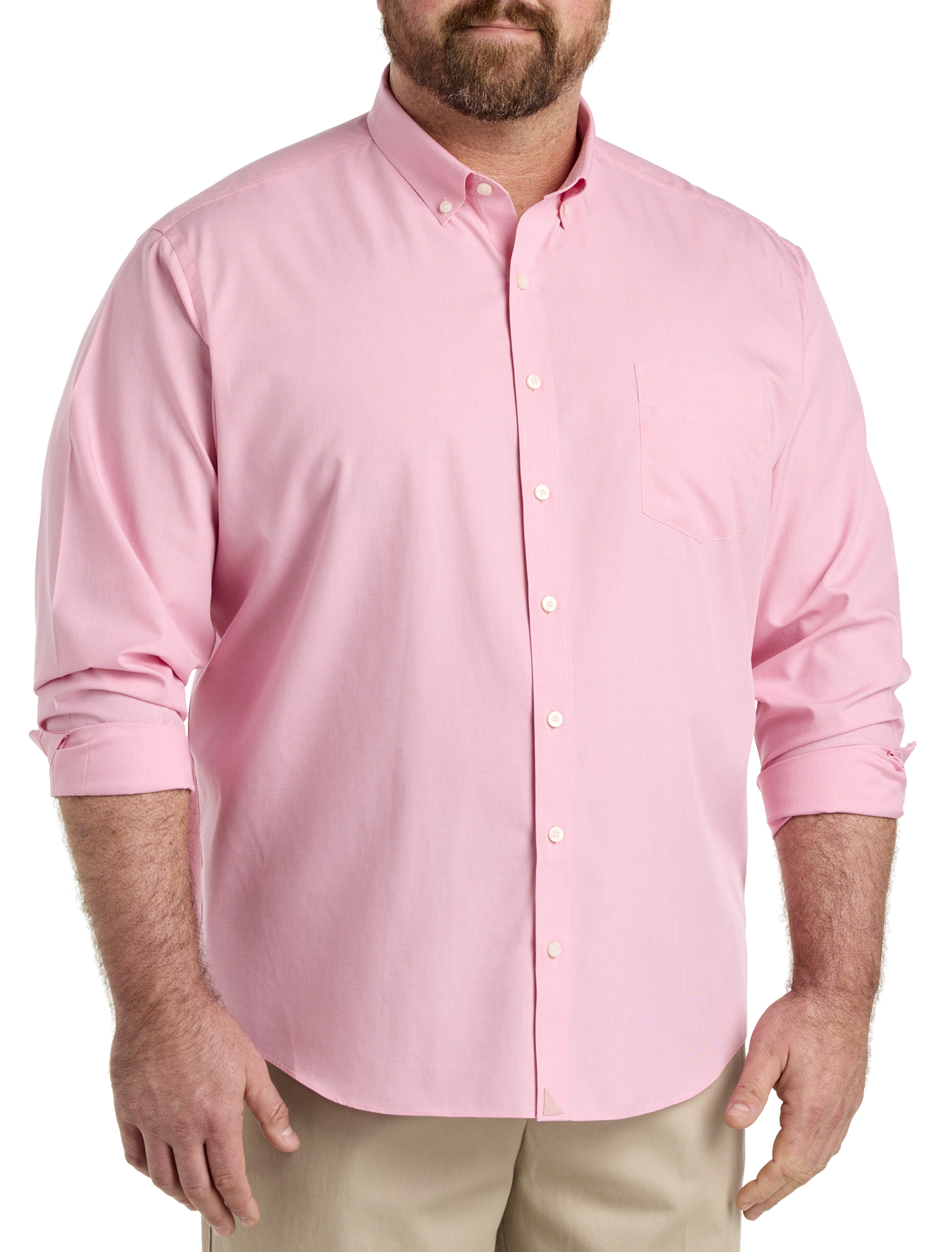 NAUTICA Mens Performance Deck Shirt Pink Classic Fit Button Down