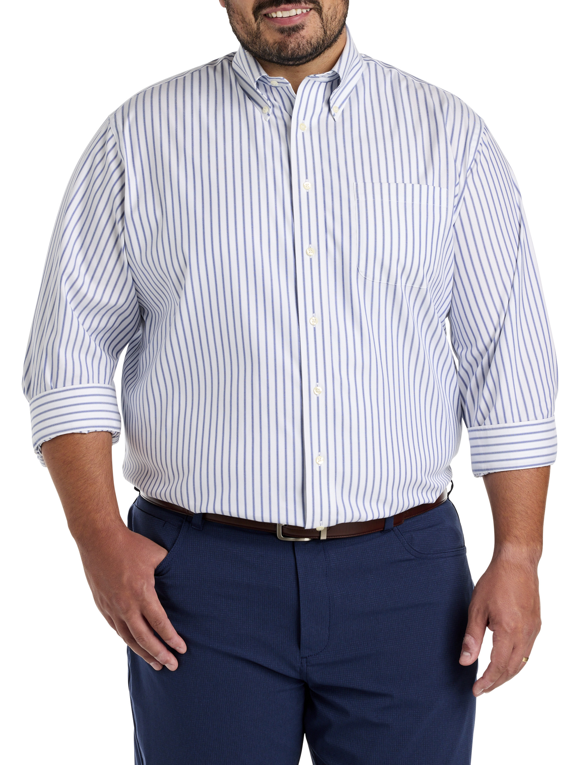 Big + Tall | Brooks Brothers Non-Iron Striped Dress Shirt | DXL
