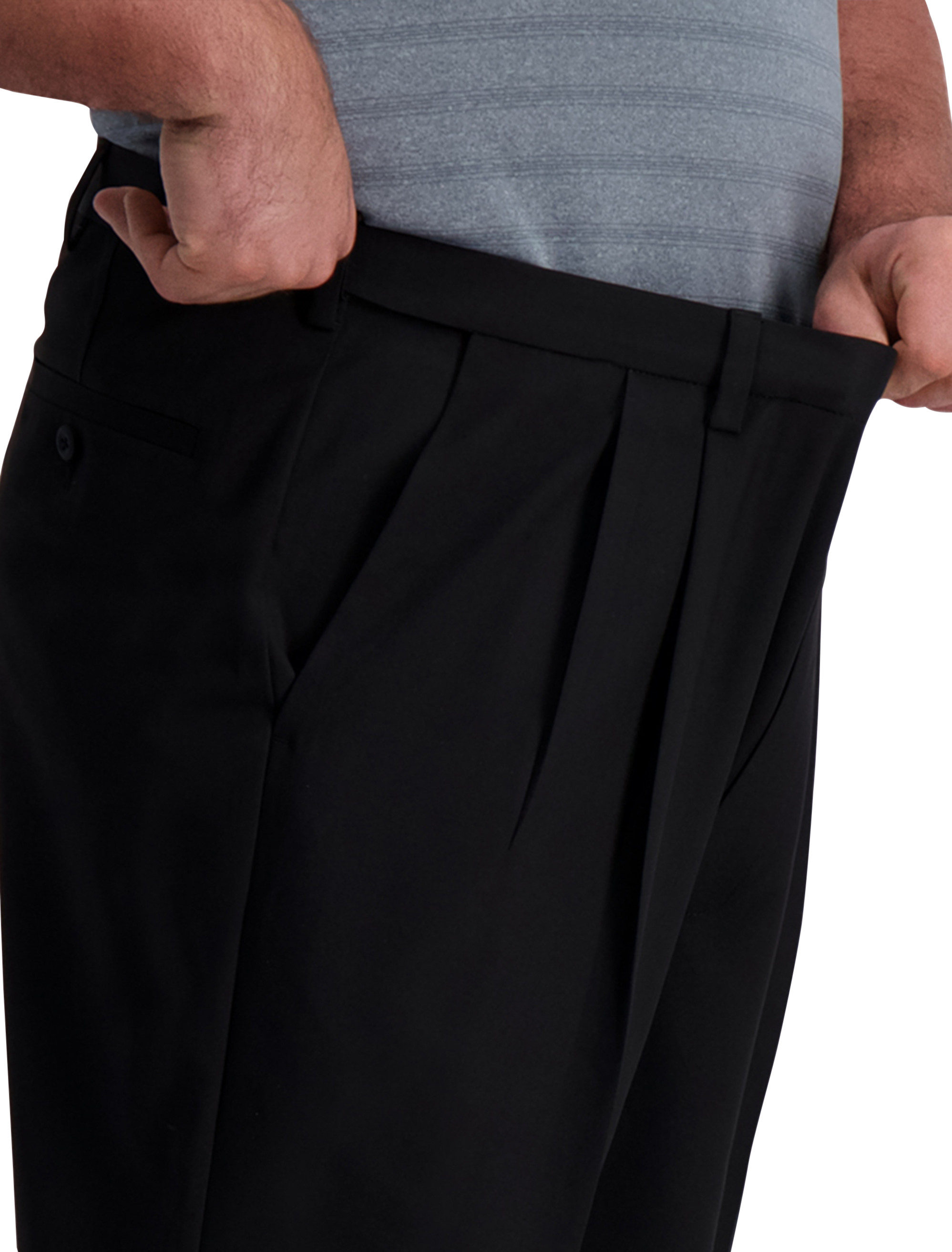 Big + Tall | Haggar Cool Right Performance Flex Pleated Pants | DXL