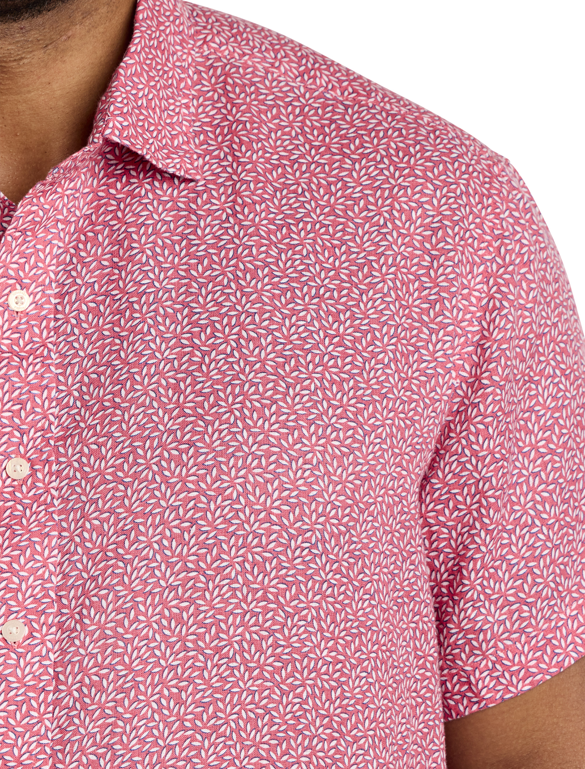 Micro Leaf Linen Sport Shirt