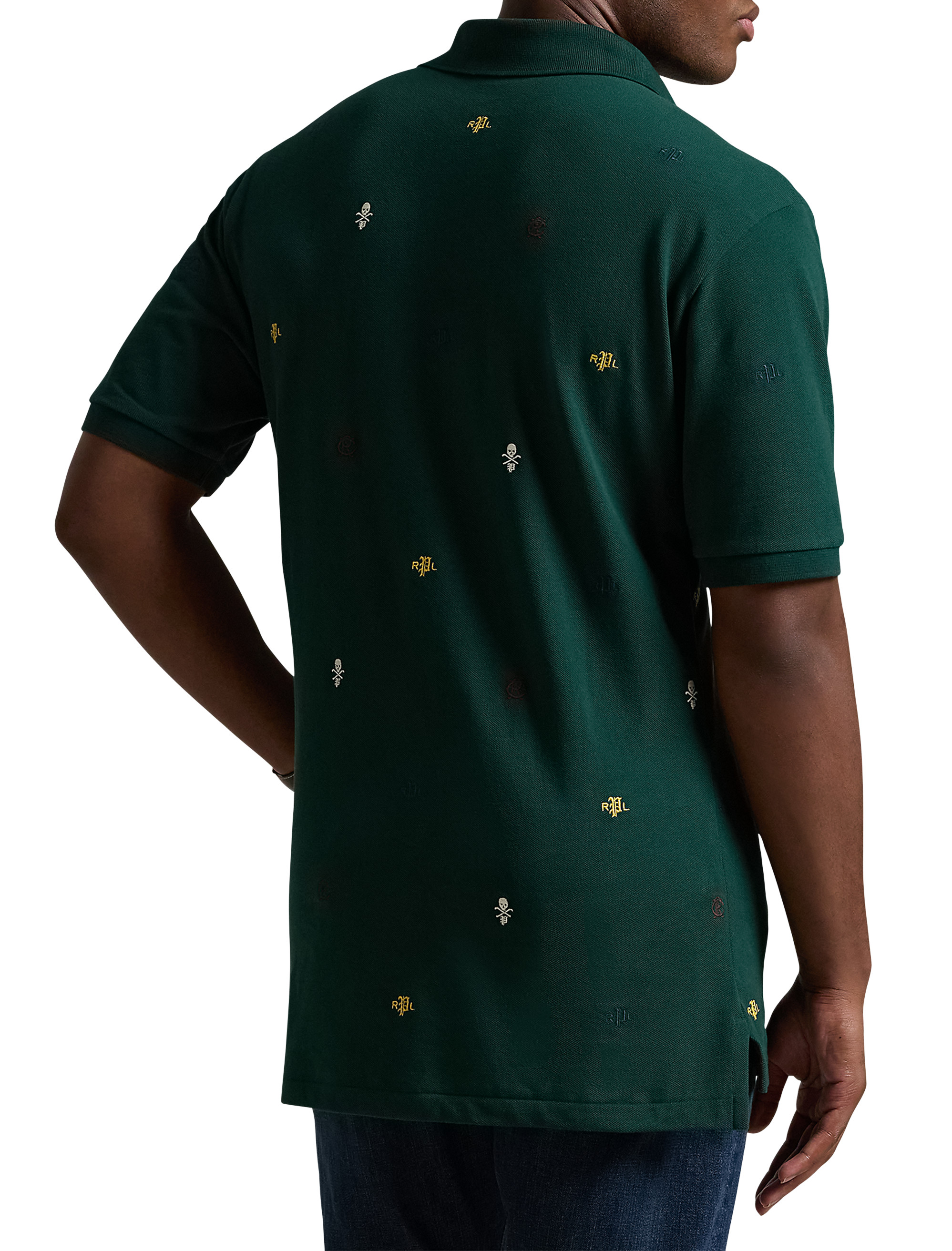 Embroidered Mesh Polo Shirt
