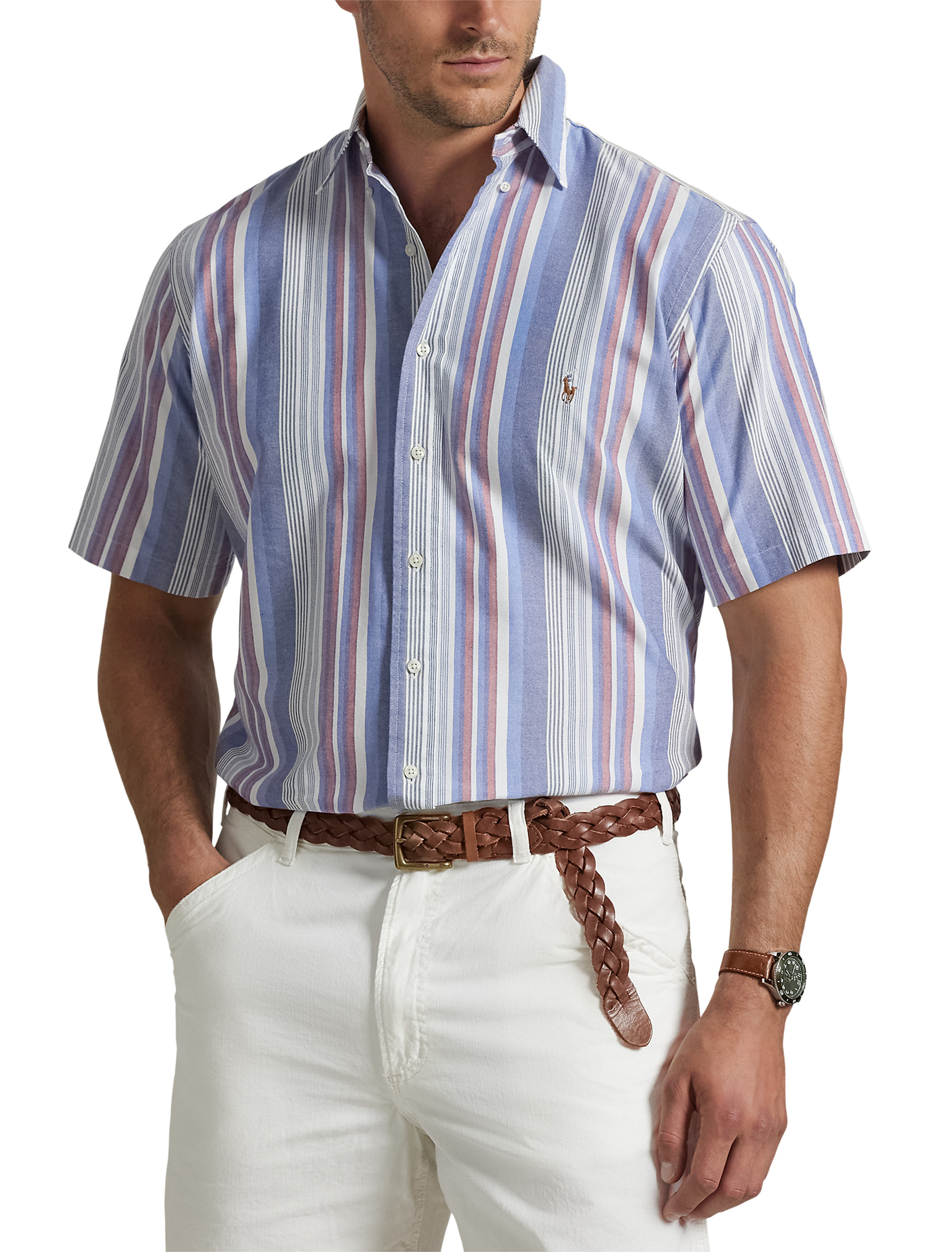 Big + Tall | Polo Ralph Lauren Multi Striped Oxford Sport Shirt | DXL