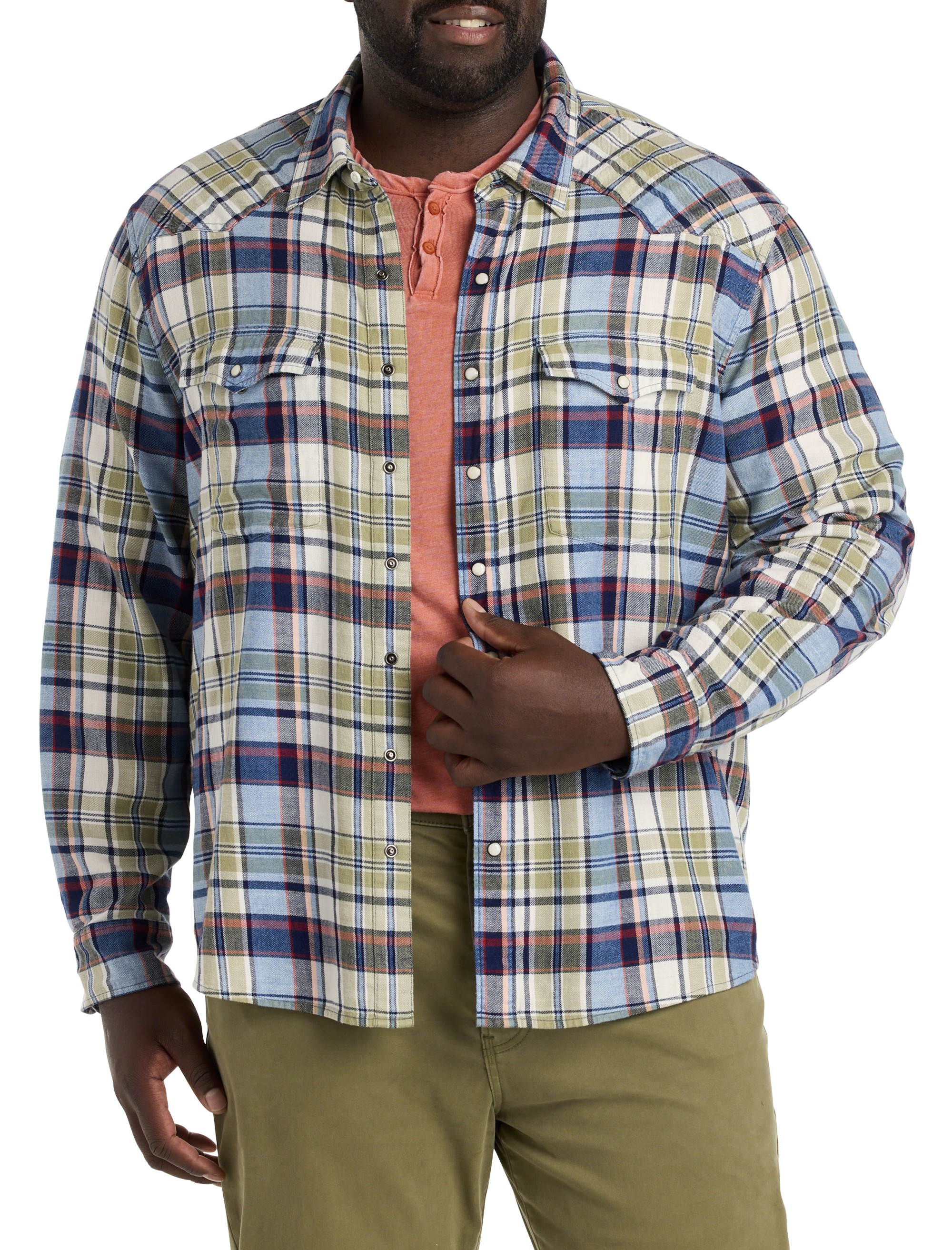 Indigo Plaid Western Sport Shirt - thumbnail 4