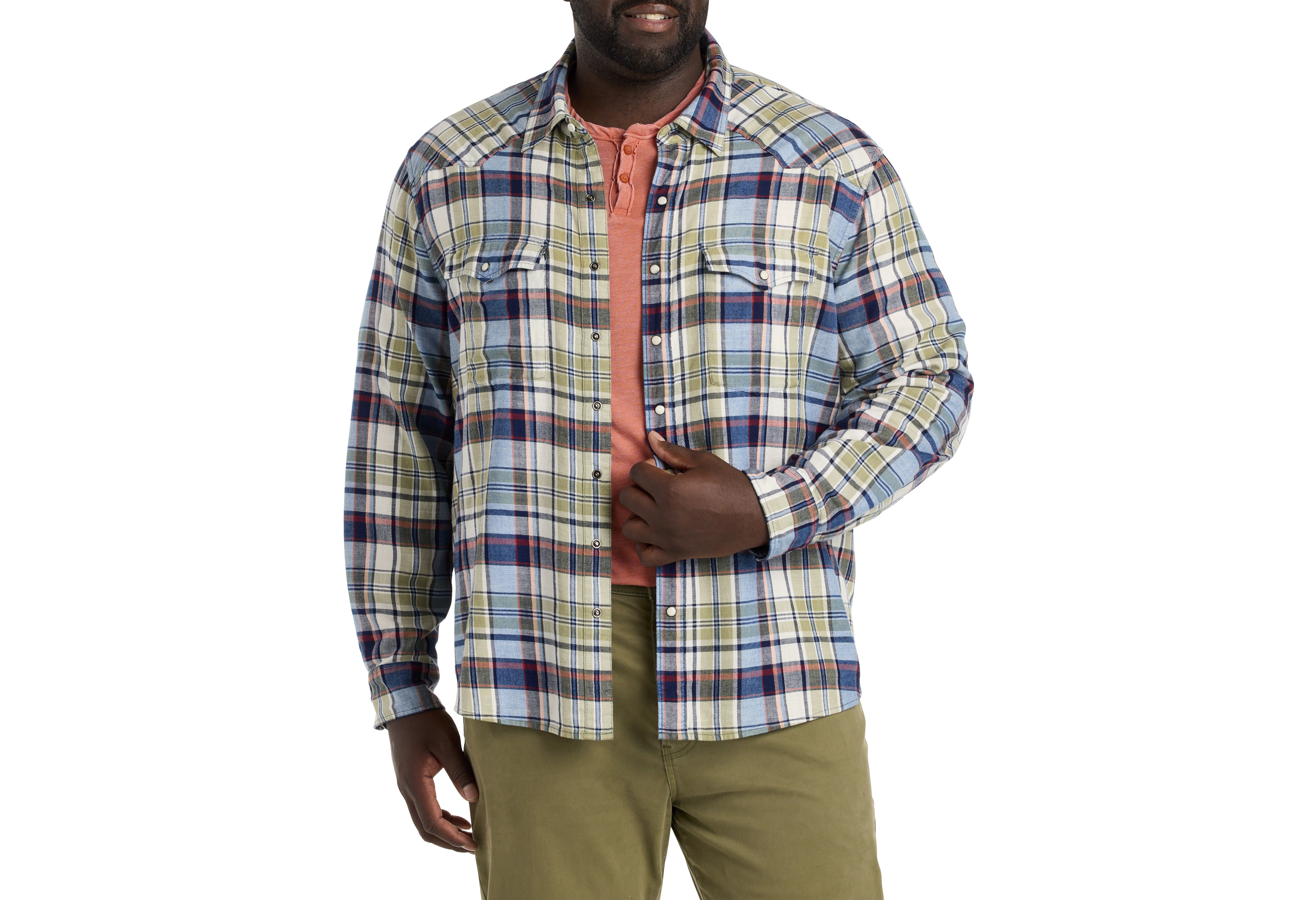 Indigo Plaid Western Sport Shirt