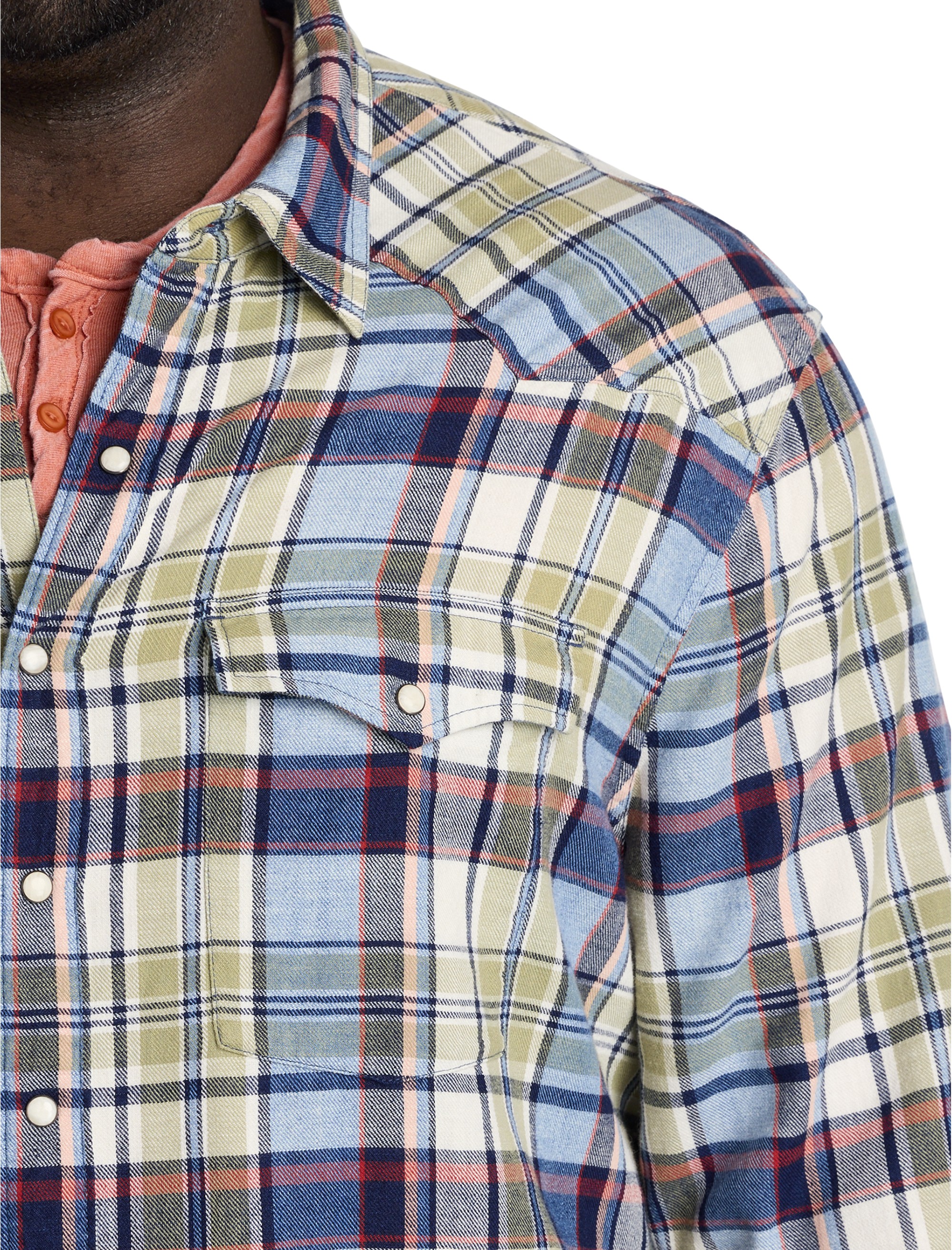 Indigo Plaid Western Sport Shirt - thumbnail 5